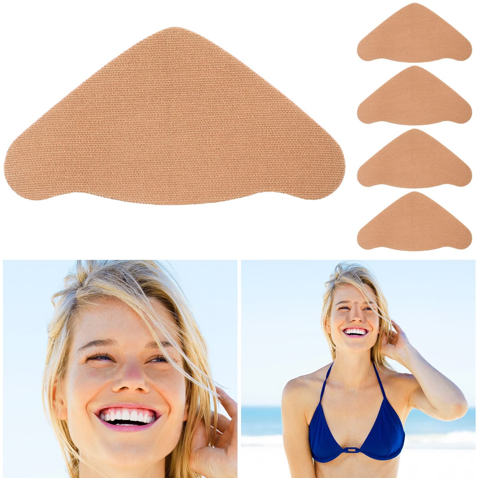 5 Pack Sun Nose Guard Sun Protection Nose Patch UV Nose Protection for Outdoor and Sports Prevent from Tanning, Beige