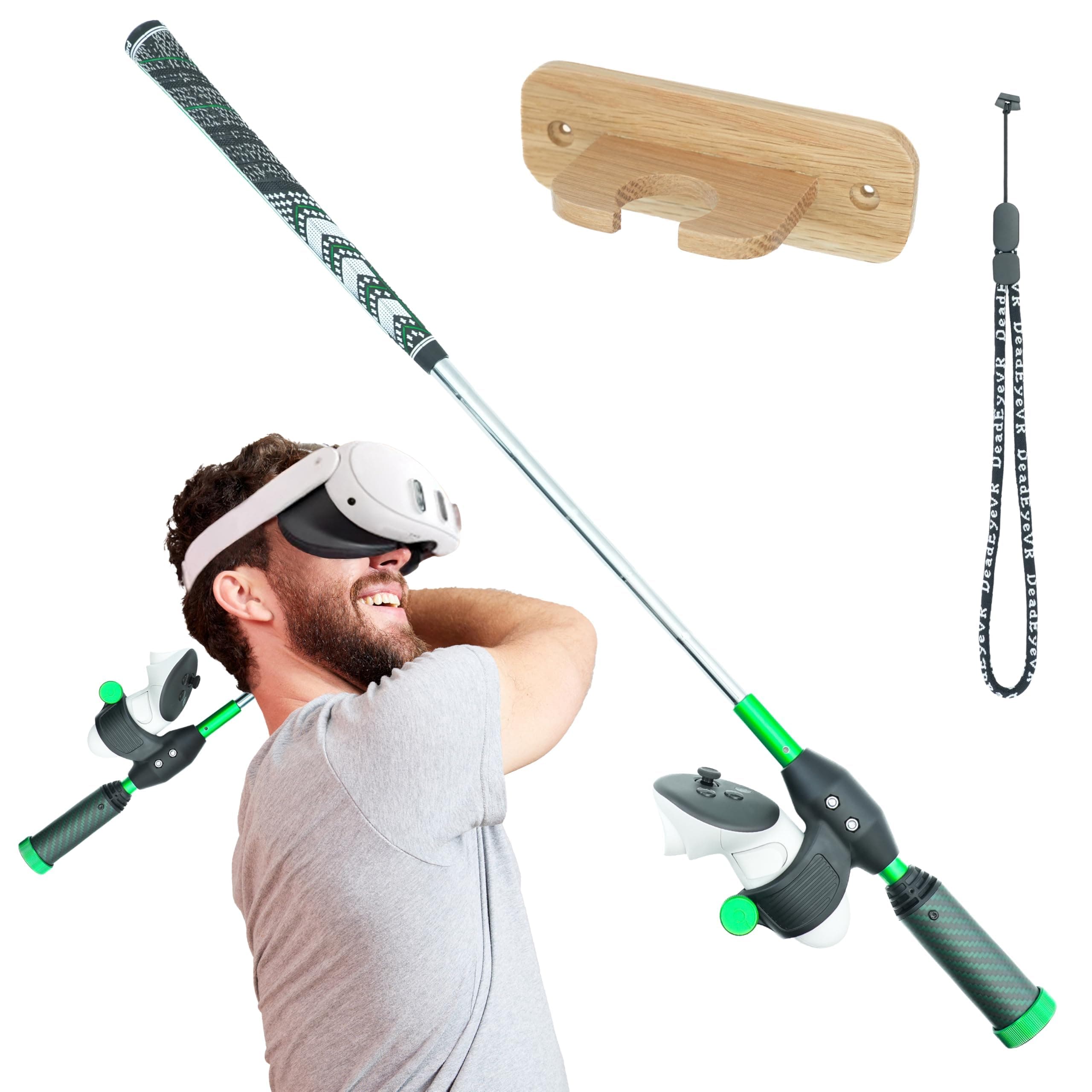 DeadEyeVR DriVR Elite VR Golf Club Handle Attachment - Adjustable Weighted Simulator Grip for Quest 2, 3 and Pro With 3D Printed Thumbscrews