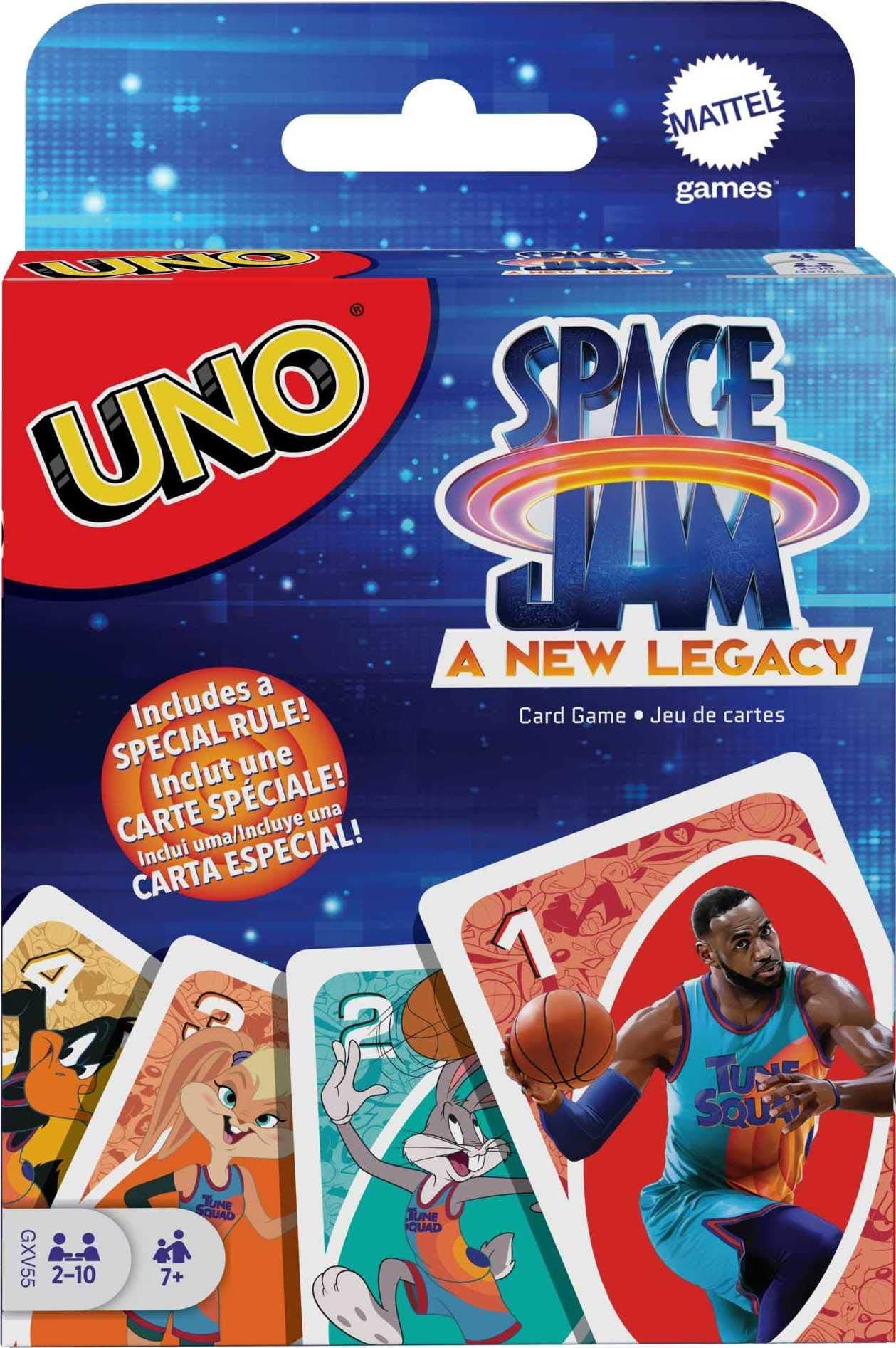 UNO Space Jam: A New Legacy Themed Card Game Featuring 112 Cards with Movie Graphics, Kid, Movie & Sports Fan Gift Ages 7 Years & Older.