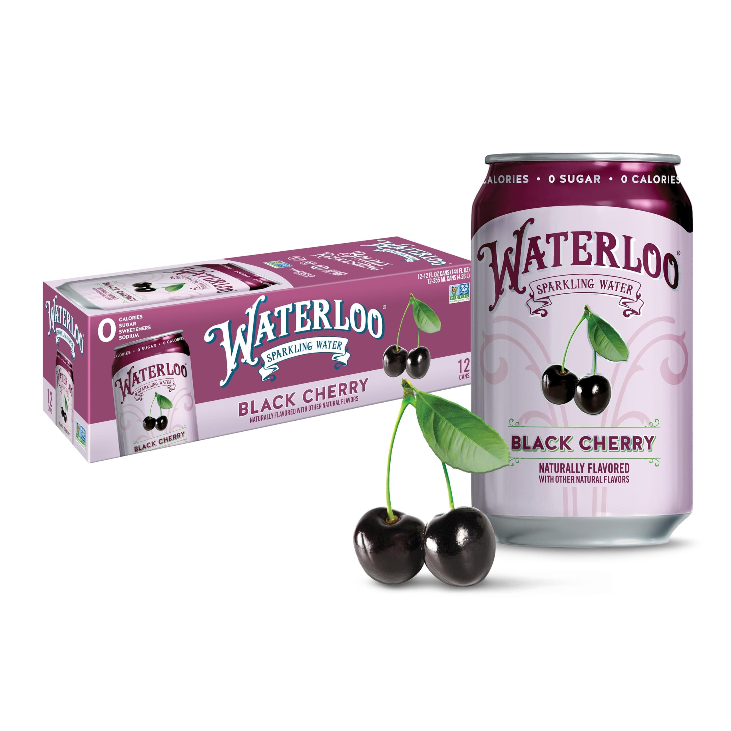 Black Cherry Naturally Flavored, 12 Fl Oz Cans (Pack of 12) – Zero Calories and Zero Sugar or Sweeteners