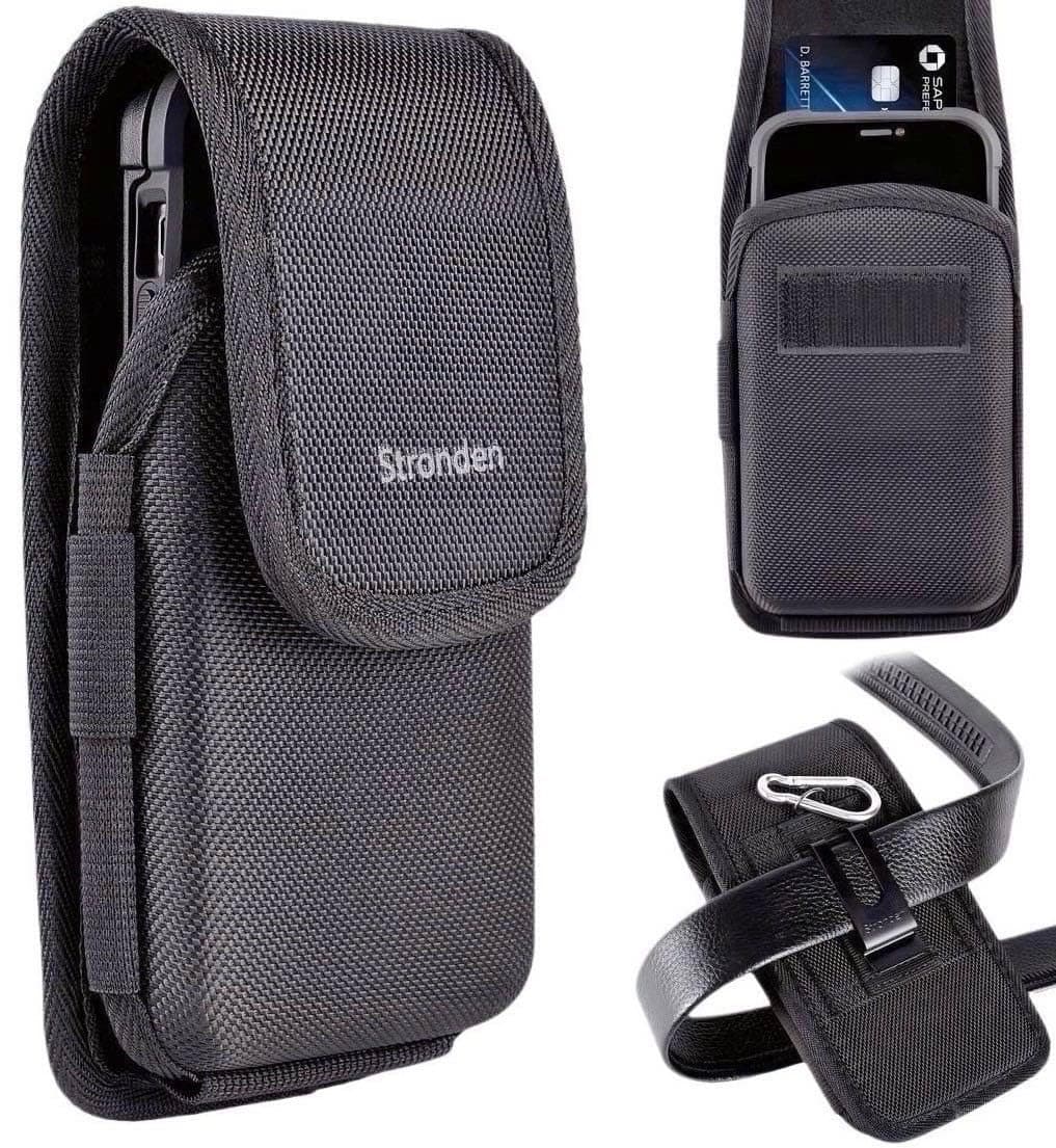Heavy Duty Holster for iPhone 17 Pro Max,16 Pro Max, 16 Plus, 15 Pro Max, 15 Plus, 14 Pro Max, 14 Plus, 13 Pro Max, 12 Pro Max - Military Grade Nylon Belt Pouch (Fits Armor/Battery Case)