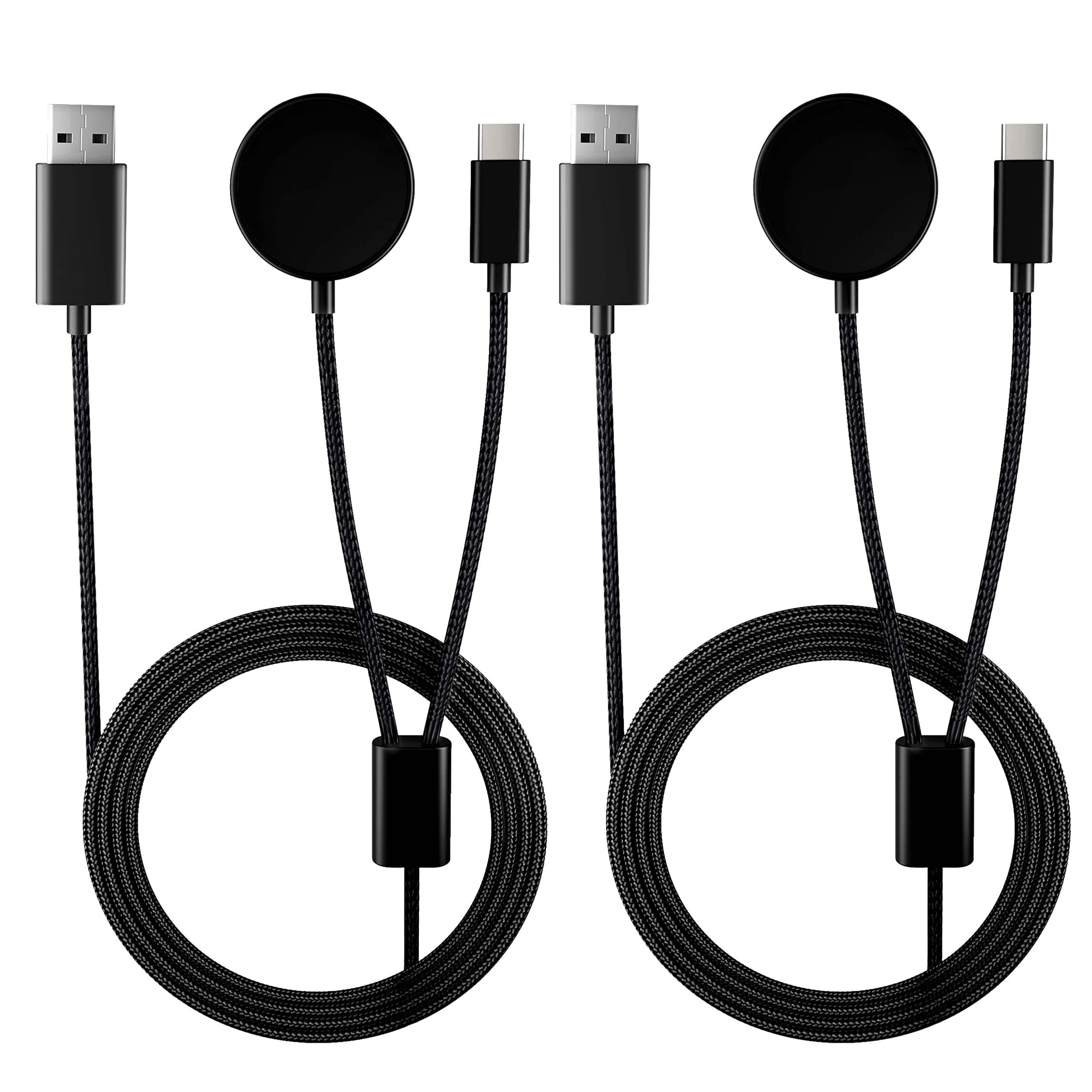 2 Pack 2 in 1 Galaxy Watch 6 Charger with USB C Charging Cable Compatible with Samsung Galaxy Watch 6/5/5 Pro/4 Classic/3/Active 2/Active & Galaxy S22/S21/S20/S10/Note 20/10/9/8/Buds, 4.2FT Dock Cord