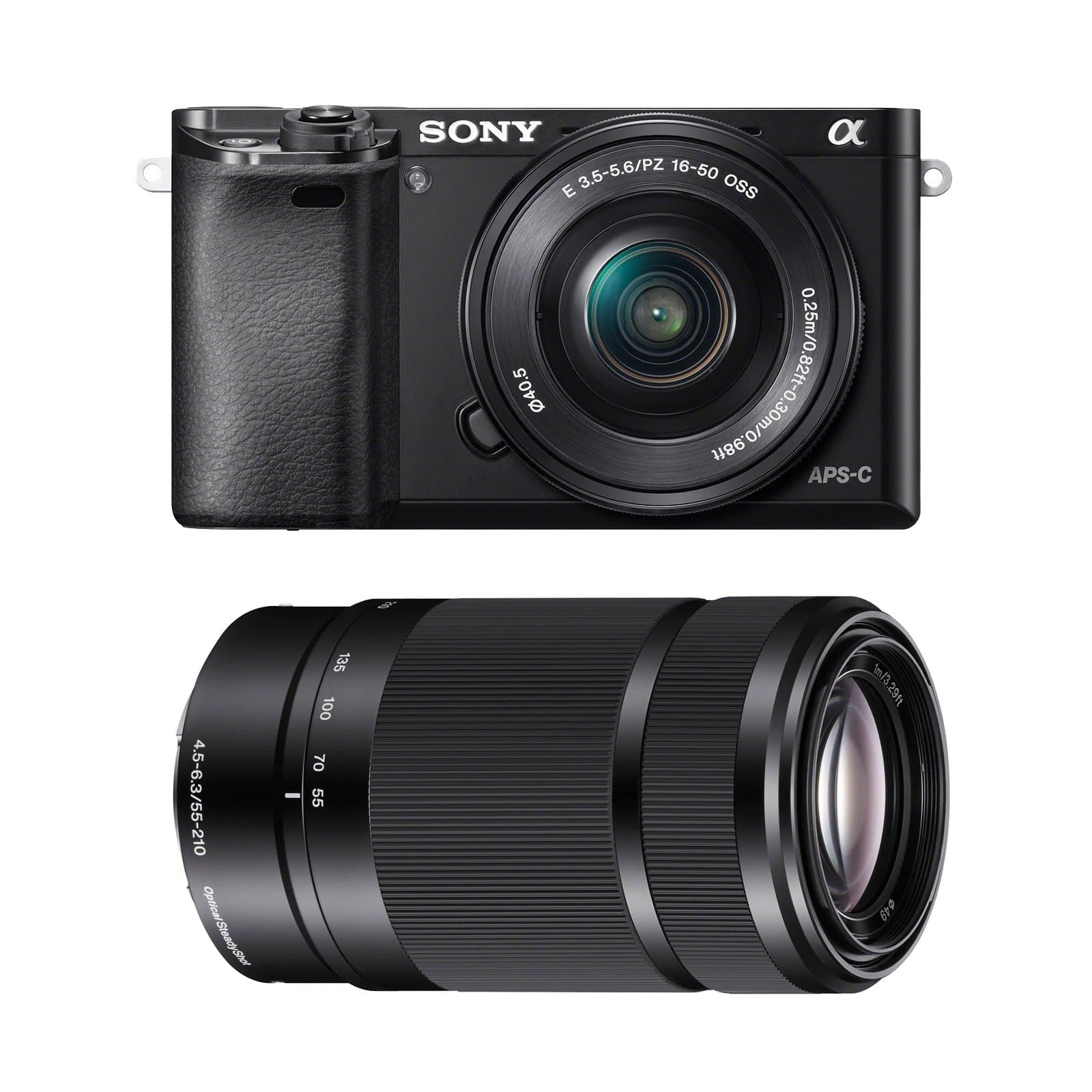 Sony Alpha A6000 Wi-Fi Digital Camera & 16-50mm Lens with E-Mount 55-210mm f/4.5-6.3 OSS Zoom Lens
