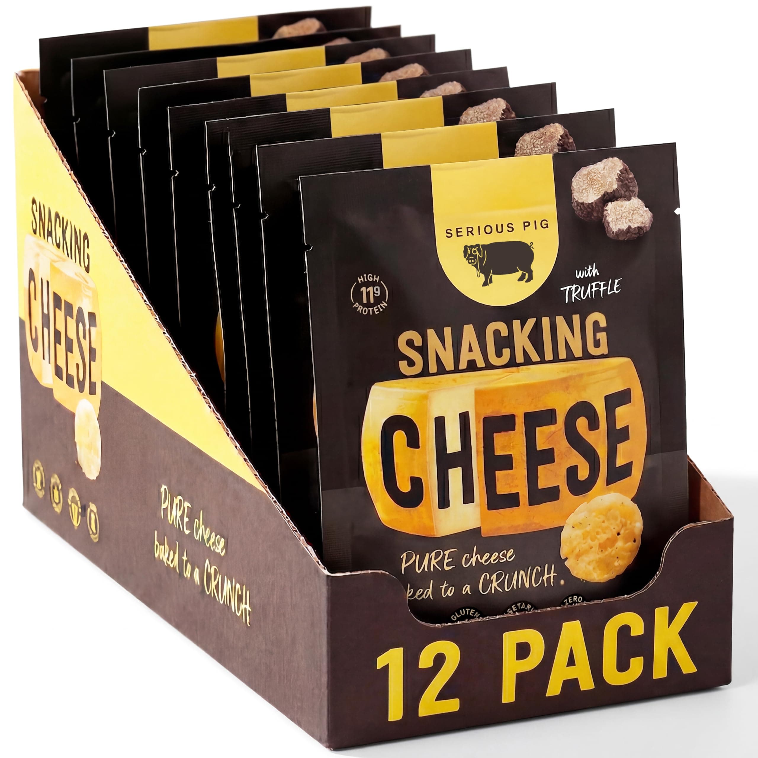 Snacking Cheese Truffle Flavour - Pure Cheese Crisps High Protein Zero Carb (12 x 24g)