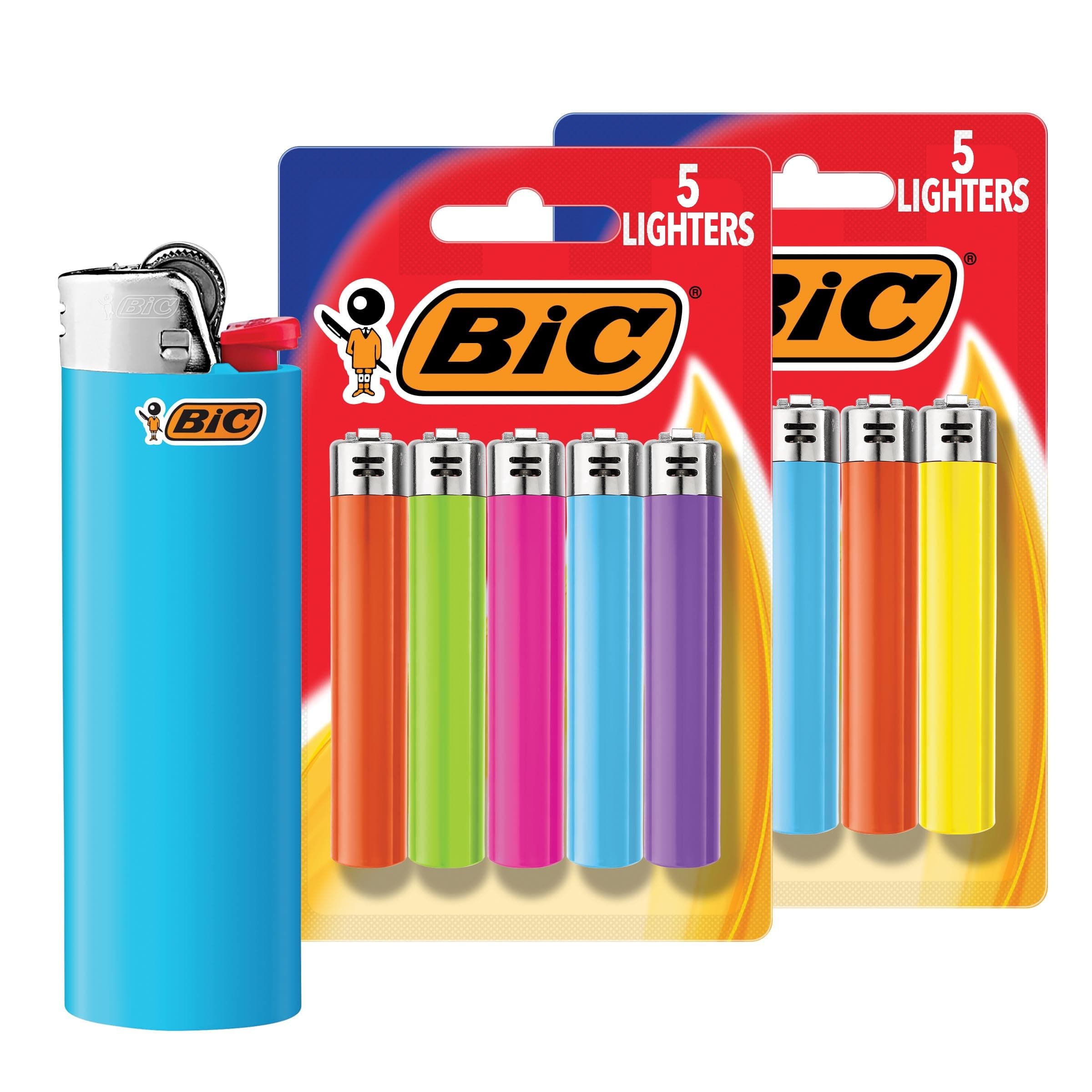 Plastic Classic Lighters, Pocket Style, Lighter for Candles, (Packaging May Vary), 10-Count Pack