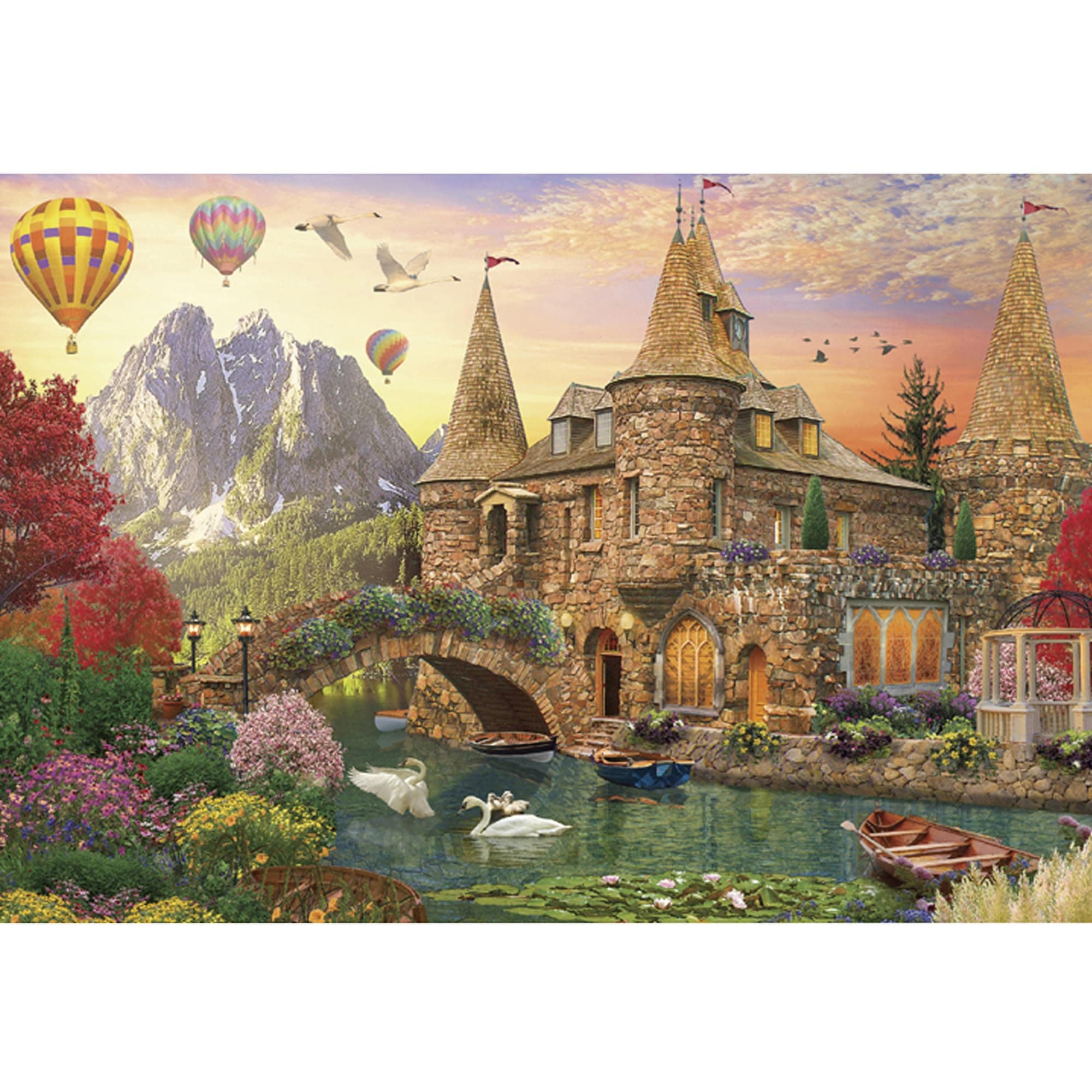 MISITUJigsaw Puzzles1000 Pieces for Adults Mini Puzzles Micro Pieces Challenging Difficult Puzzles Christmas Birthday Gift Game Toys Swan Castle 10.24 x 14.96 Inches