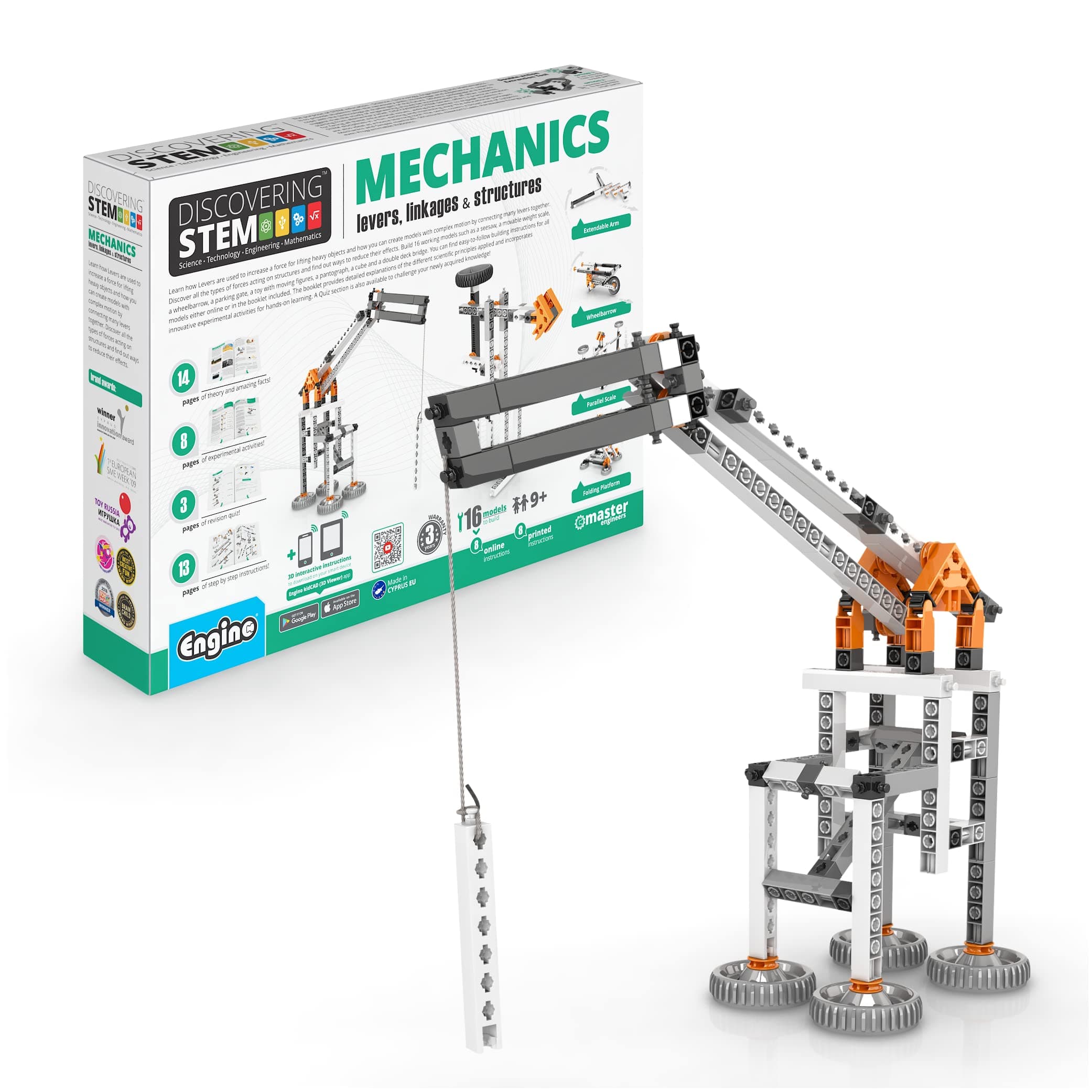 STEM Toys, Mechanics: Levers, Linkages & Structures, Engineering Kits for Kids 9+, Gifts for Boys & Girls, Educational Building Toys, Fun Kids Activities (16 Model Options)