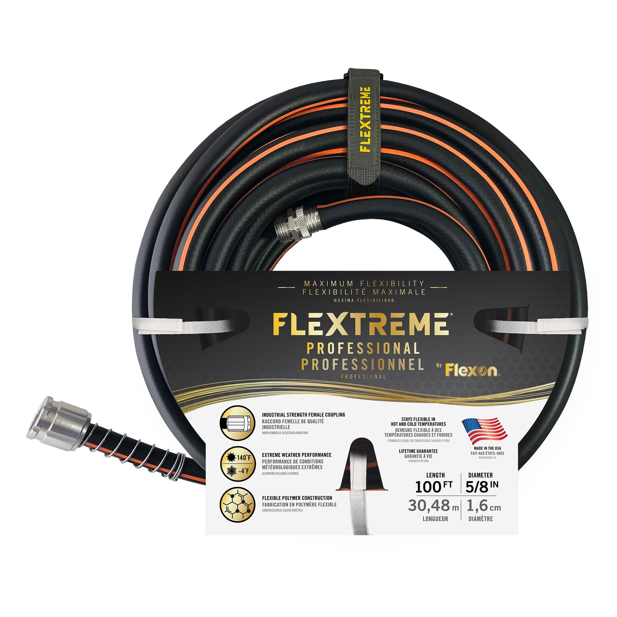 FLXP5850CN Flextreme Performance Rubber Garden Hose, Black