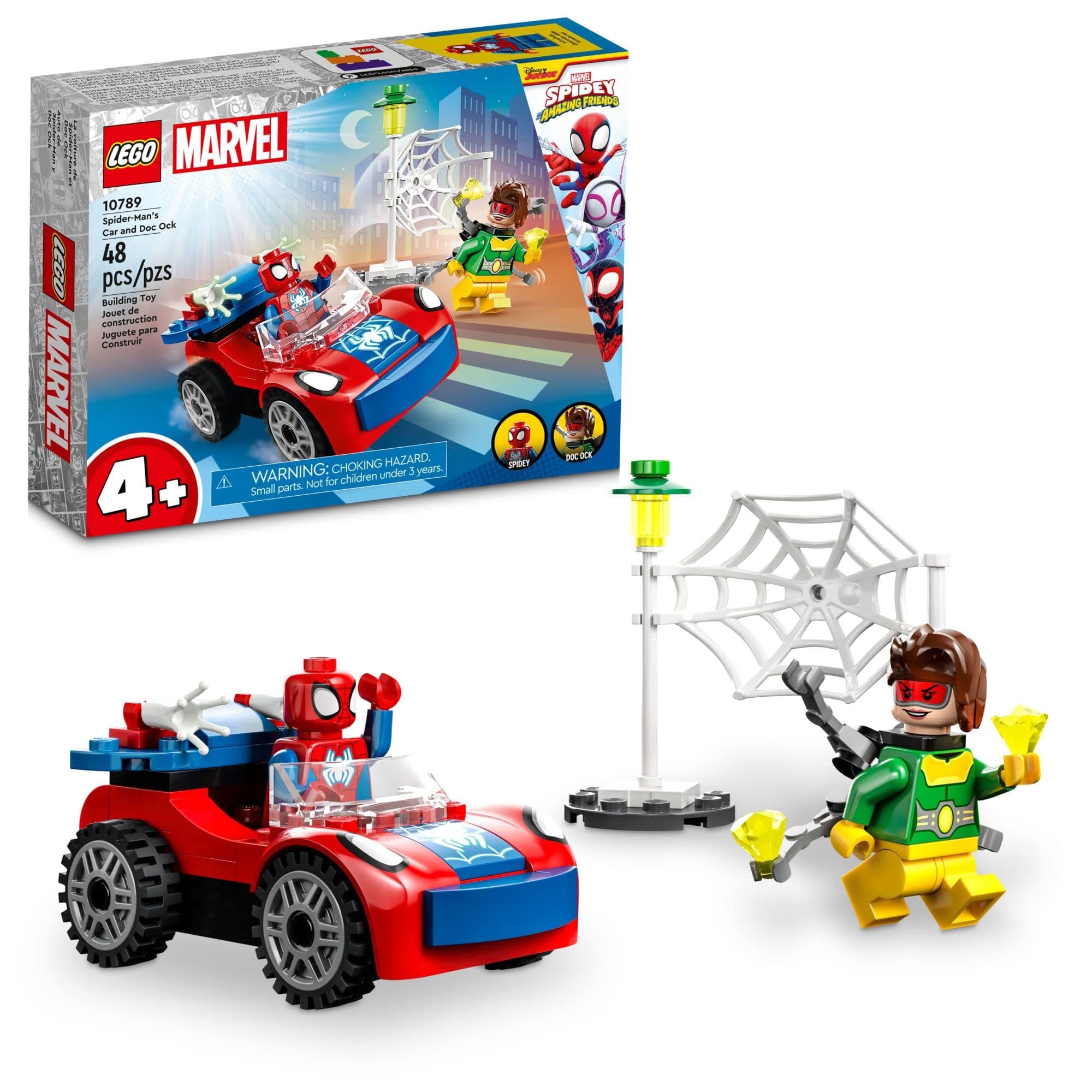Marvel Spider-Man's Car and Doc Ock - Kids Pretend Play Set with Glow in The Dark Pieces for Boys & Girls, Ages 4+ - Gifts for Birthdays - 10789