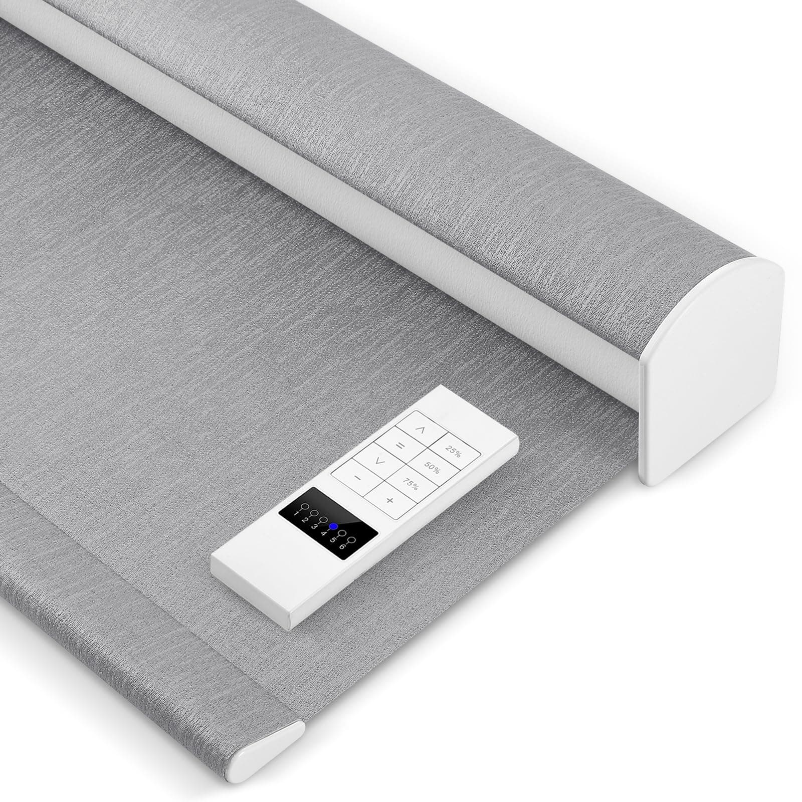 Motorized Blackout Window Blinds Customize Width (23-95 Inches) Remote Control Wireless and Rechargeable Roller Shades Blinds for Windows, Home, Office, Hotel, Club, Restaurant(82164C)