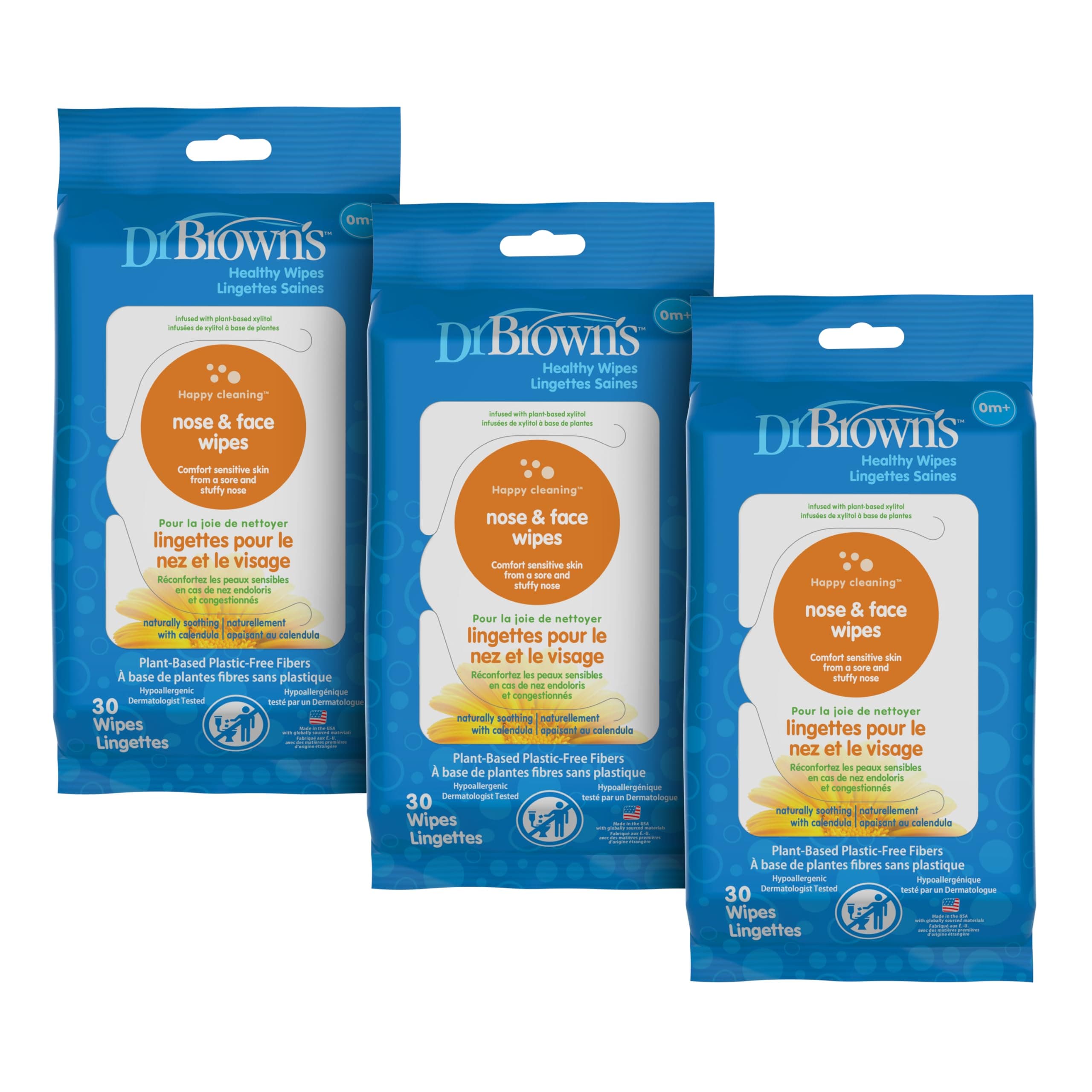 Dr. Brown'S Nose And Face Wipes, 30 Count, 3-Pack