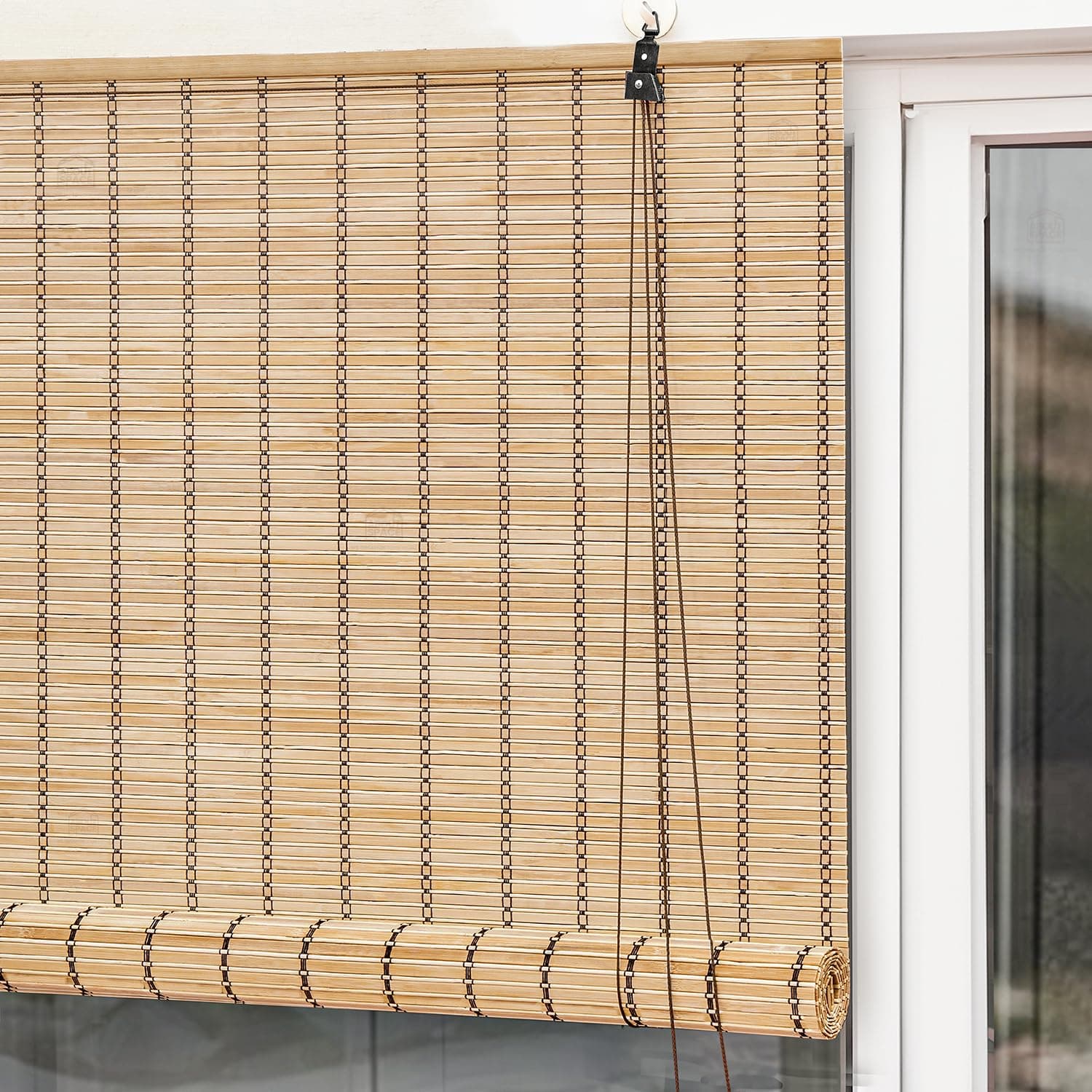 ABOUT SPACE Bamboo Curtain - W 4 ft x H 6 ft - Roll up Bamboo Curtain/Blinds with Sun Dust, Privacy & Cold Protection for Window,Door, Hut Screen, Dhaba, Restaurant, Hotel
