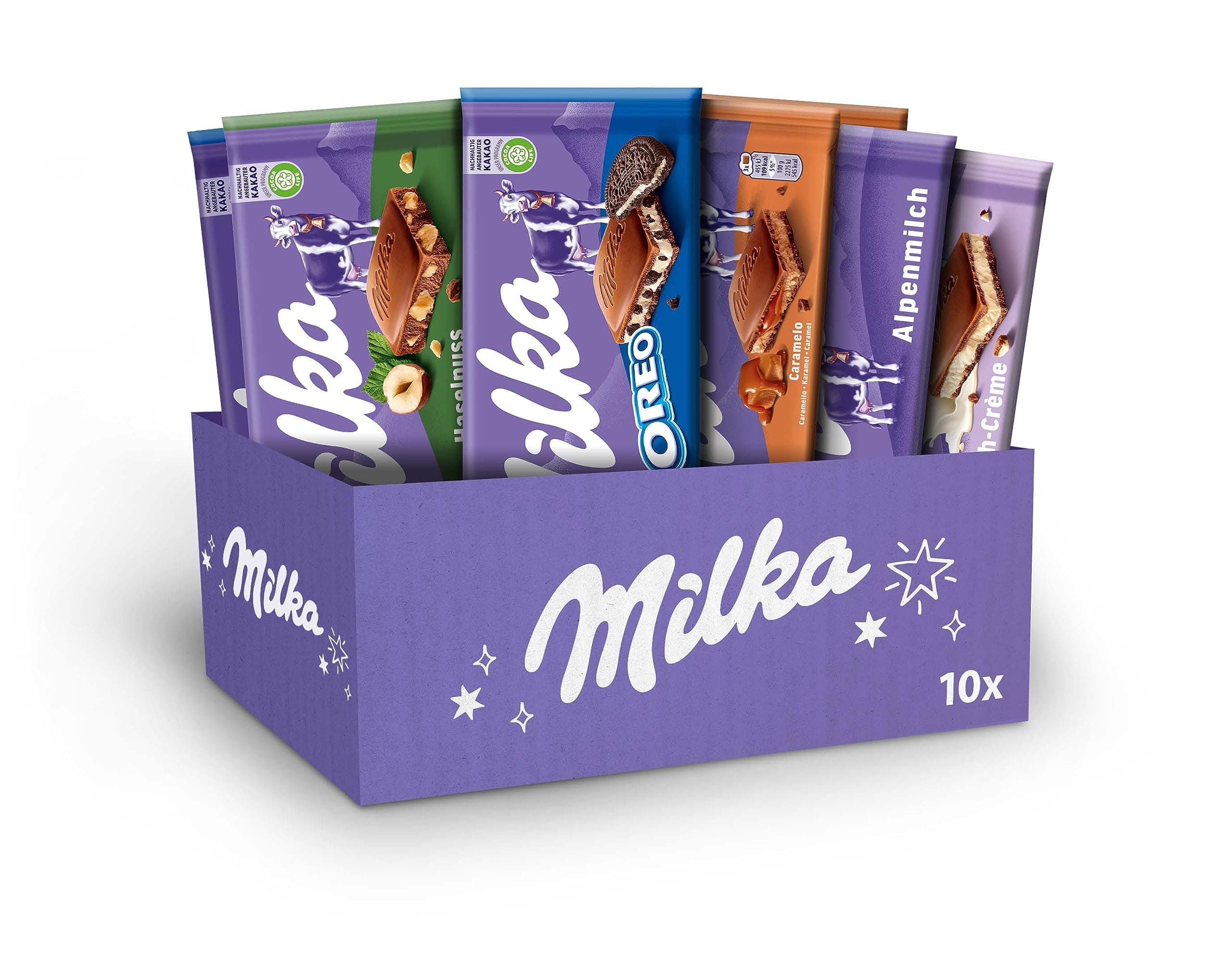 Milka Bulk Box of 10 Chocolate Tablets