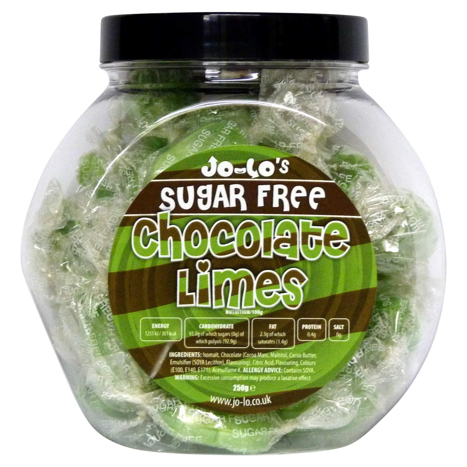 Jo-Lo Sugar Free Sweets Cookie Jar - Chocolate Limes