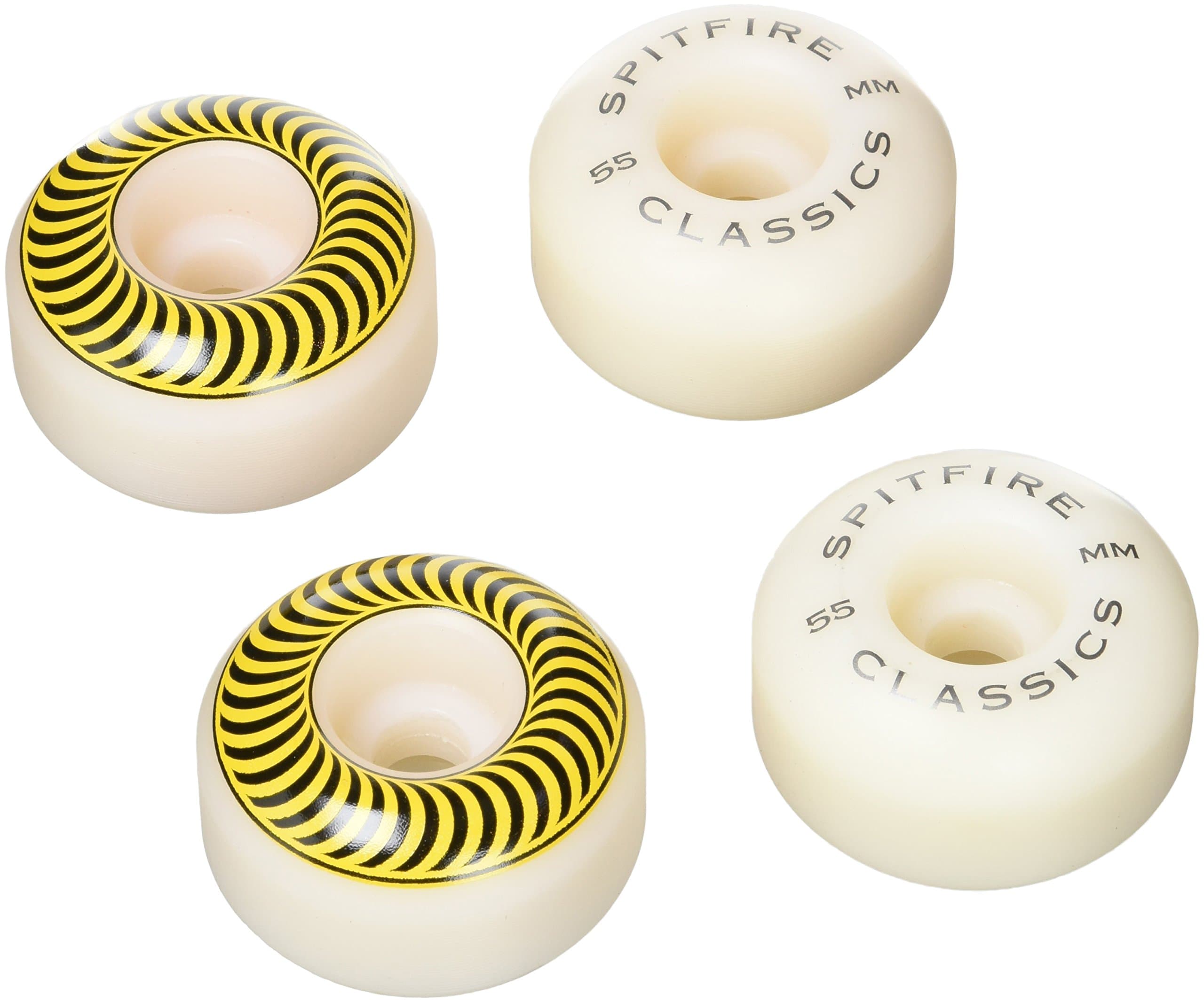 SpitfireUnisex's Formula-Four Classic Wheels, White, 55 mm