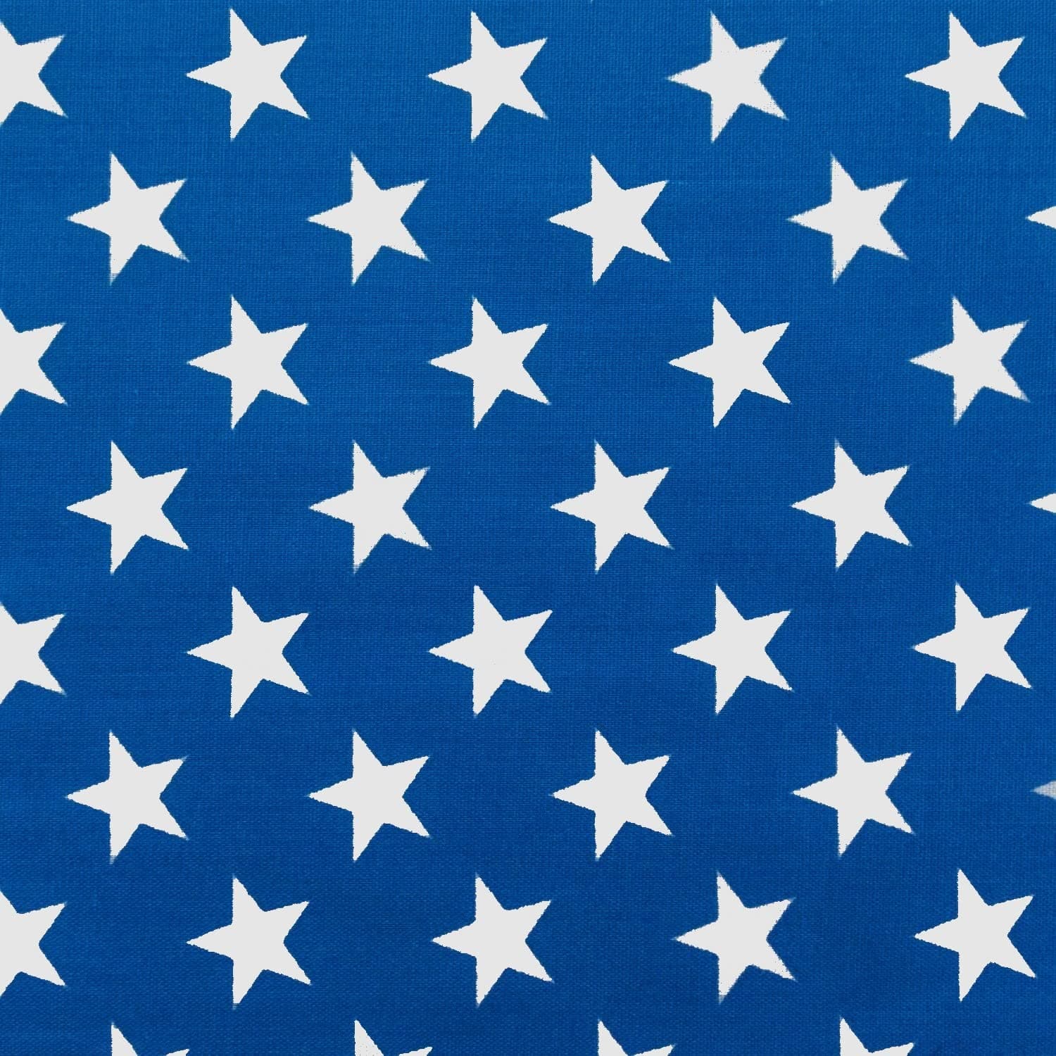 Star Print Polycotton Print Fabric - Blue/White - 59" Width Sold BTY
