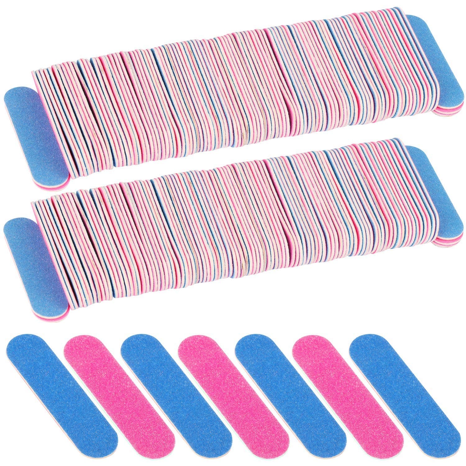 300 Pcs Mini Nail Files Double Sided Emery Boards Small Disposable Nail Files Bulk Manicure Pedicure Tools for Men, Women, Kids- 2 Inch