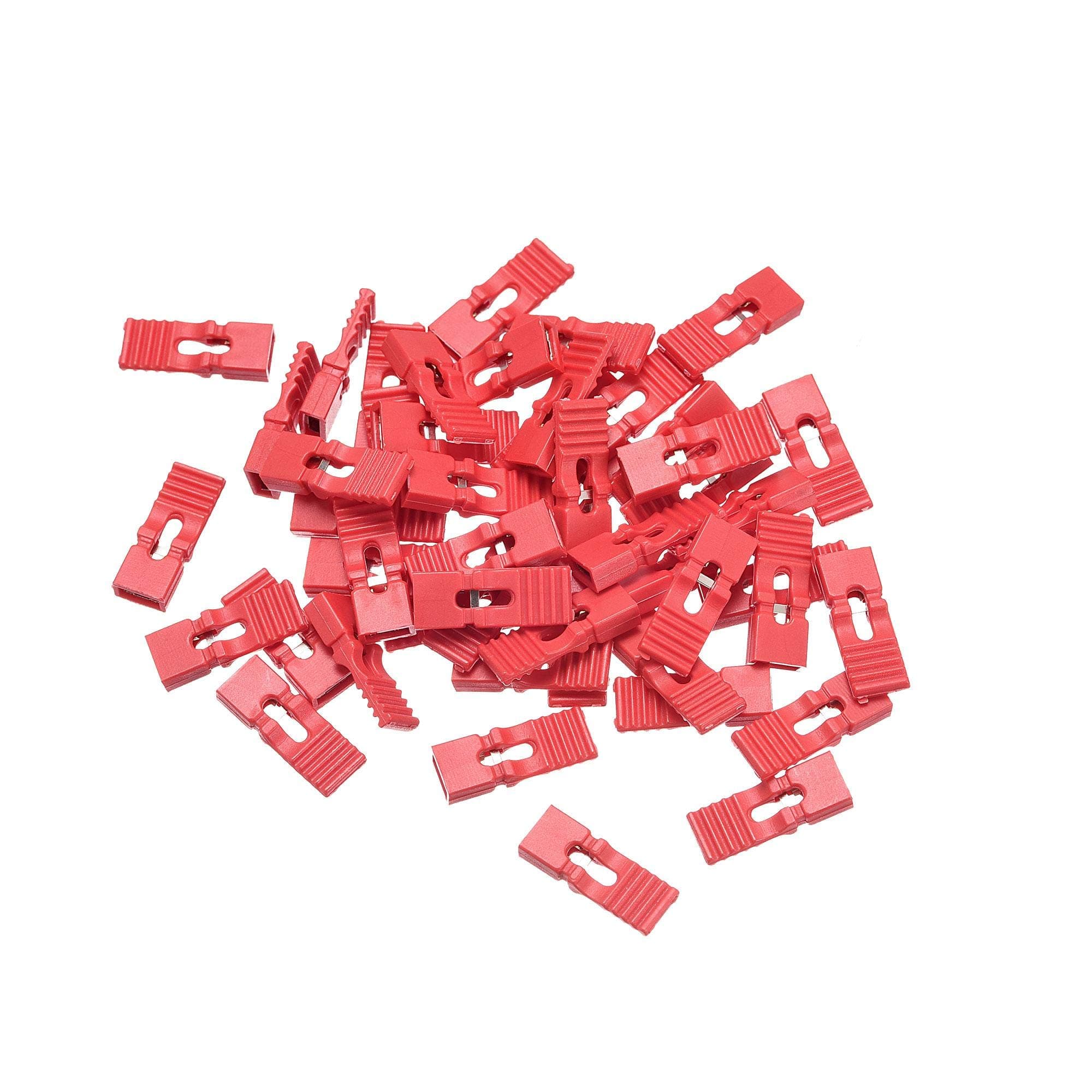 uxcell 50pcs 2.54mm Pin Header Jumper Cap Lengthened Short Circuit Connection Cap Mini Micro Jumper Bridge Plug Red