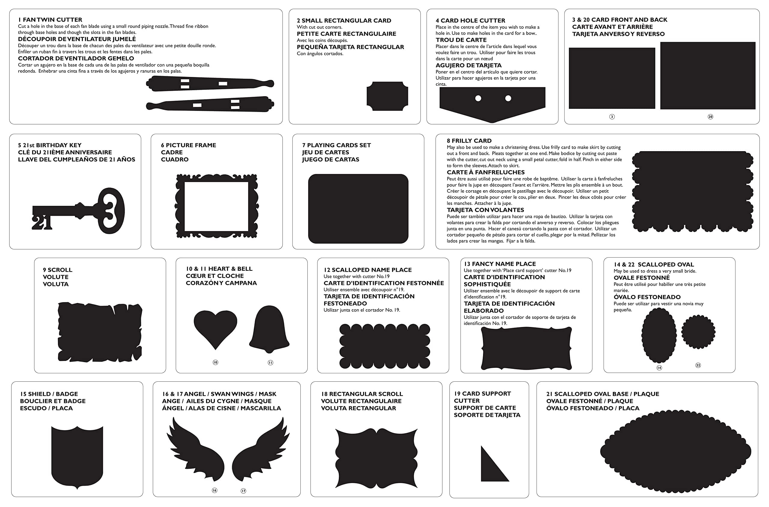 JEM Five Novelty Range Fondant Cutter Kit, for Cake Decorating, Set of 22