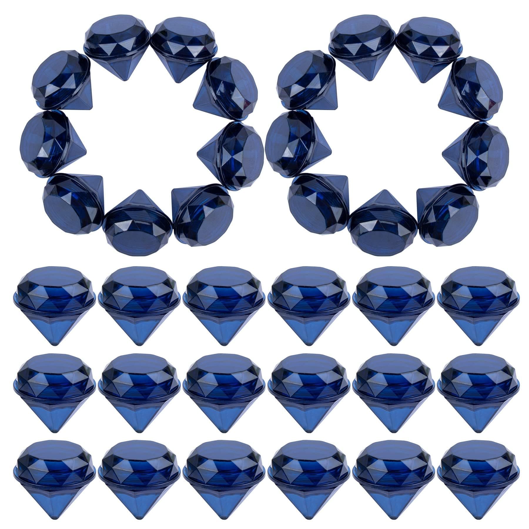NALACAL 25 Pack 5g Diamond Shaped Plastic Cosmetic Empty Jars Refillable Box with Lids for Makeup Sample Jewelry Blue