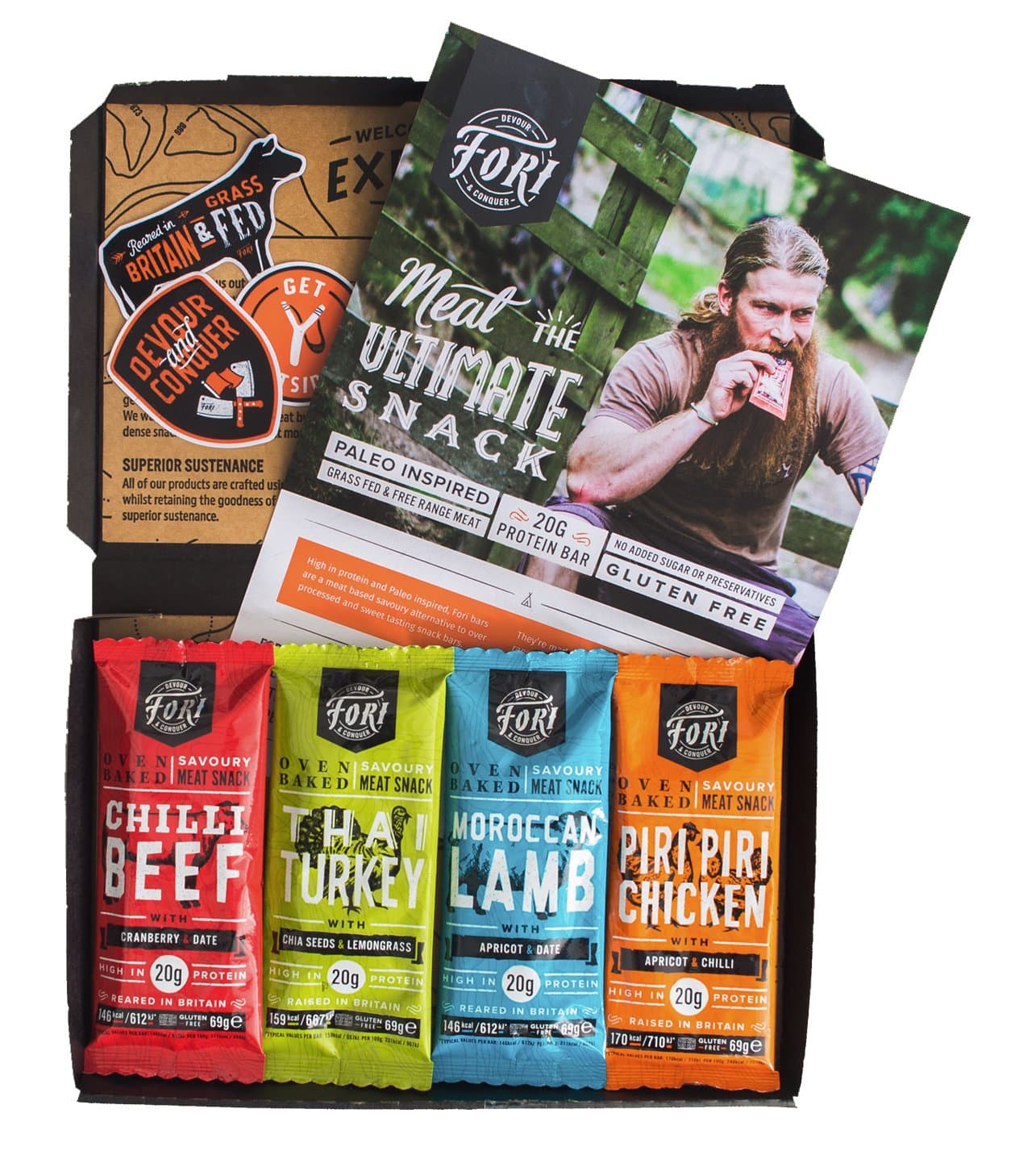 Fori, High Protein, Oven Baked Meat Snack, Mixed Explorer Pack (4 x 69)