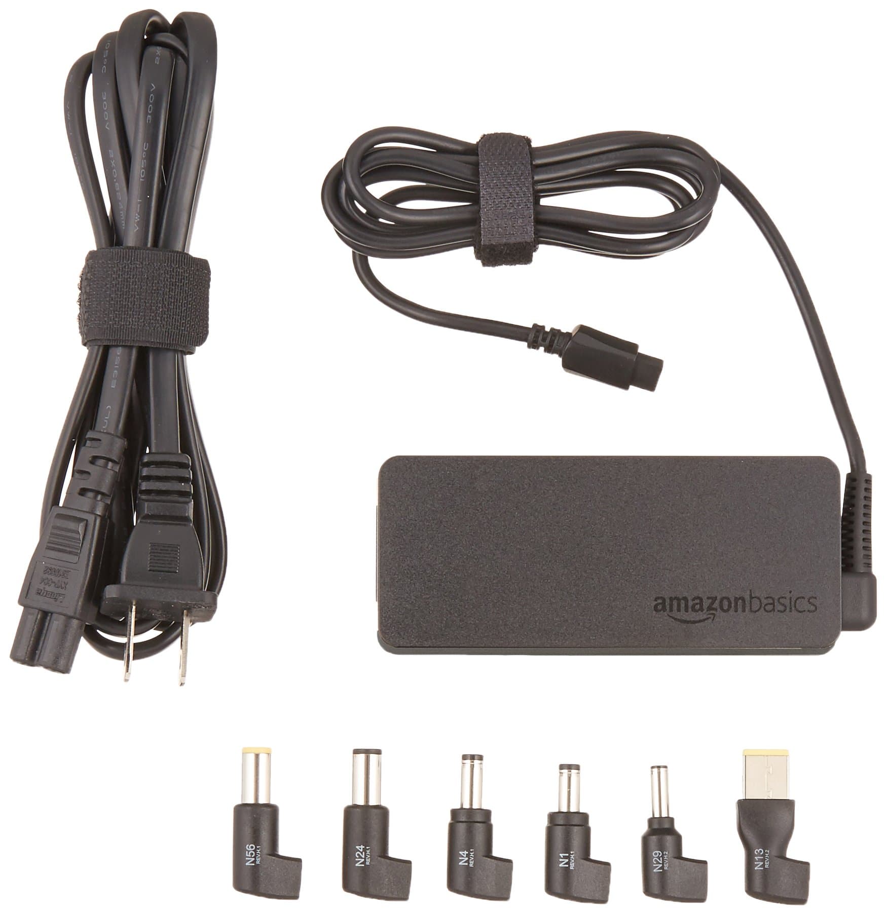 Amazon Basics Universal 65 Watt Laptop Charger AC Power Adapter Cord for Acer, Asus, Dell, HP, Lenovo, Toshiba and More