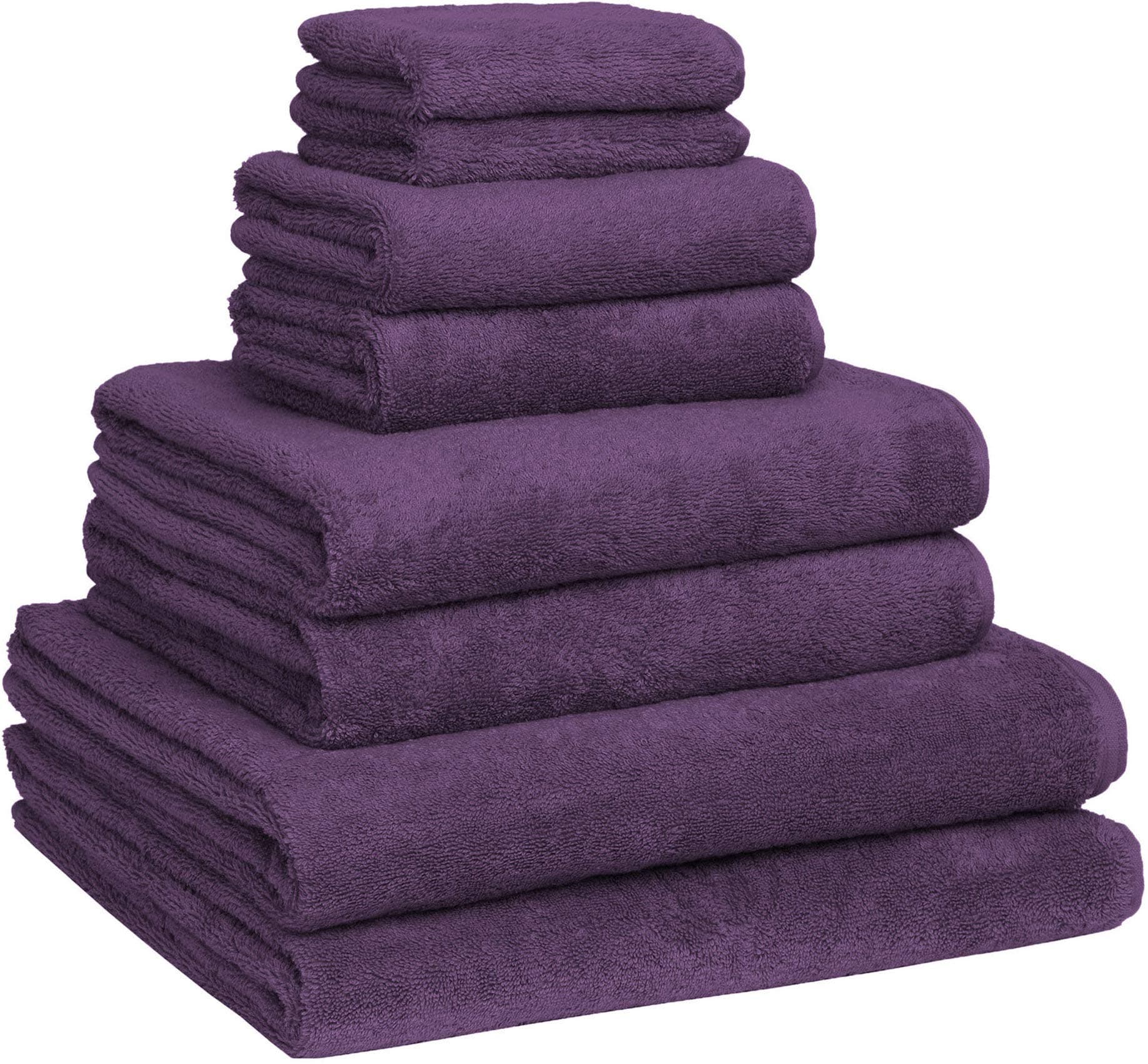 Luxury Extra Large 8-Piece Turkish Towel Set with 4 Bath Towels (30x60 and 24X48) - Plum