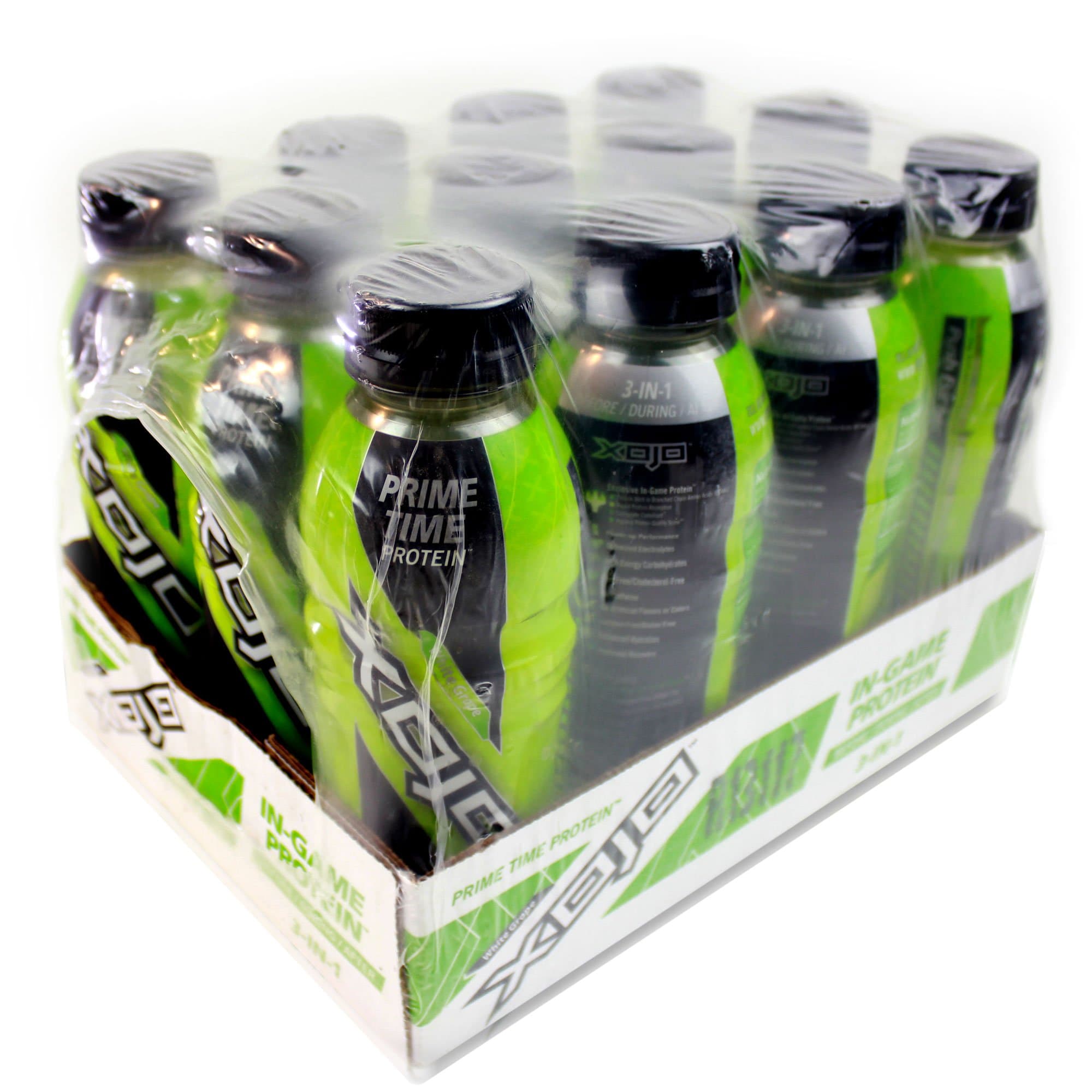 XOJO Endurance Protein Drink (12-Bottle) – Cut Recovery Time by 70% and Enhance Endurance. (White Grape)