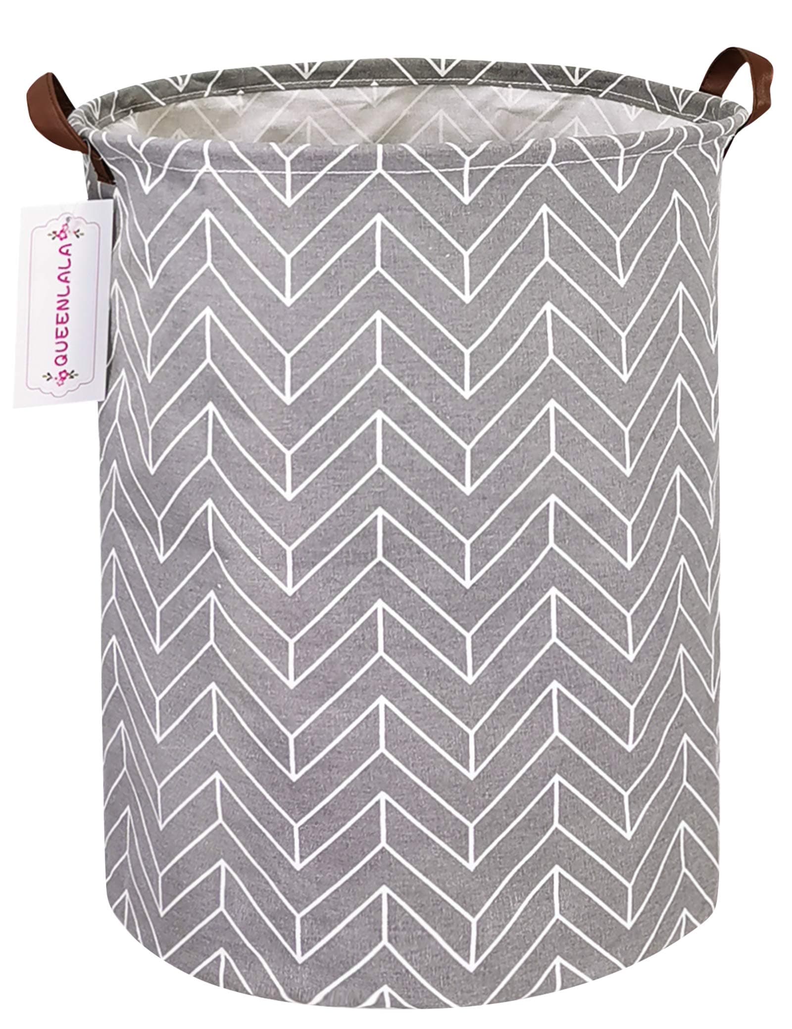 QUEENLALA Large Storage Basket,Laundry Hamper(Grey Wheat)