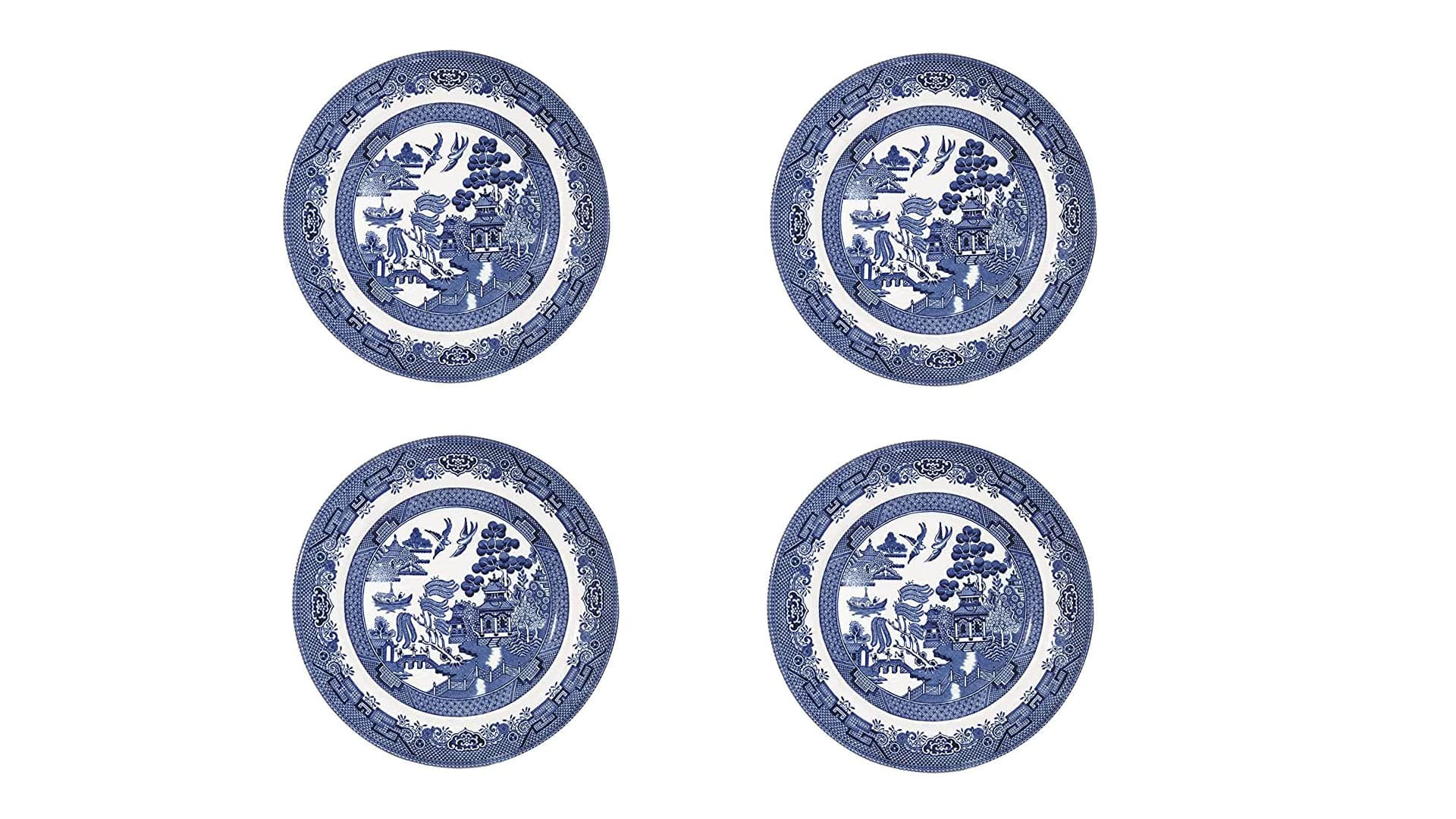 Blue Willow 10" Dinner Plates Set of 4 Made in England
