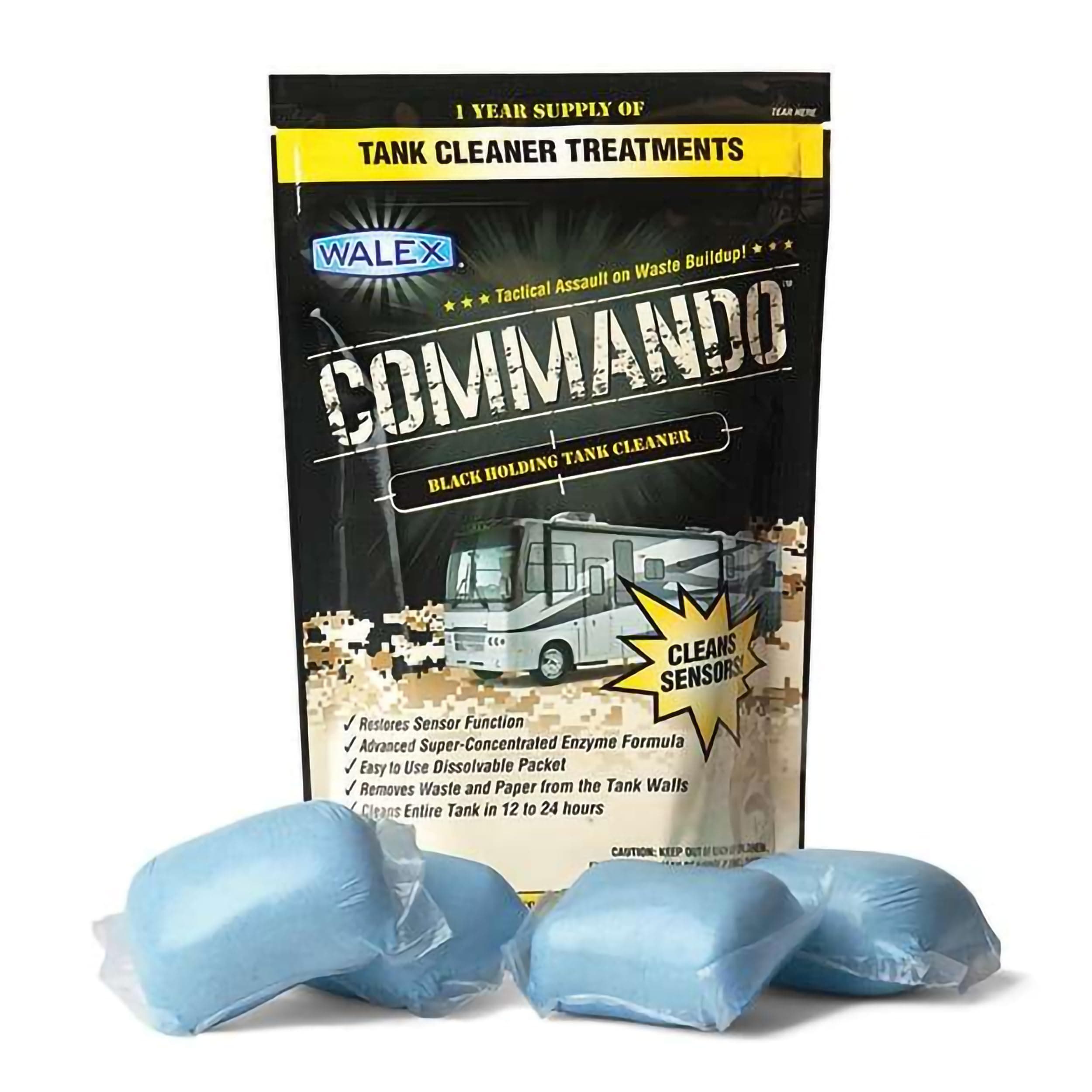 CMDOBG Commando Black Holding Tank Cleaner Drop-Ins, Ocean Mist Scent (1 Year Supply)