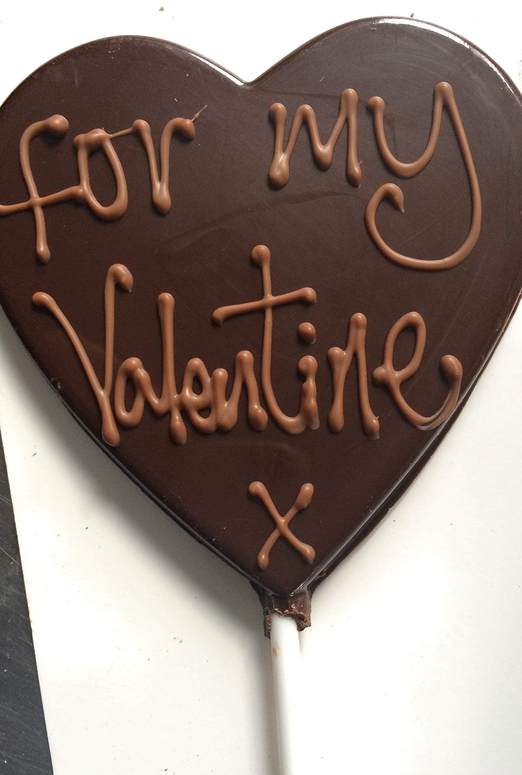 Personalised Chocolate Lolly (Dark Chocolate Heart)