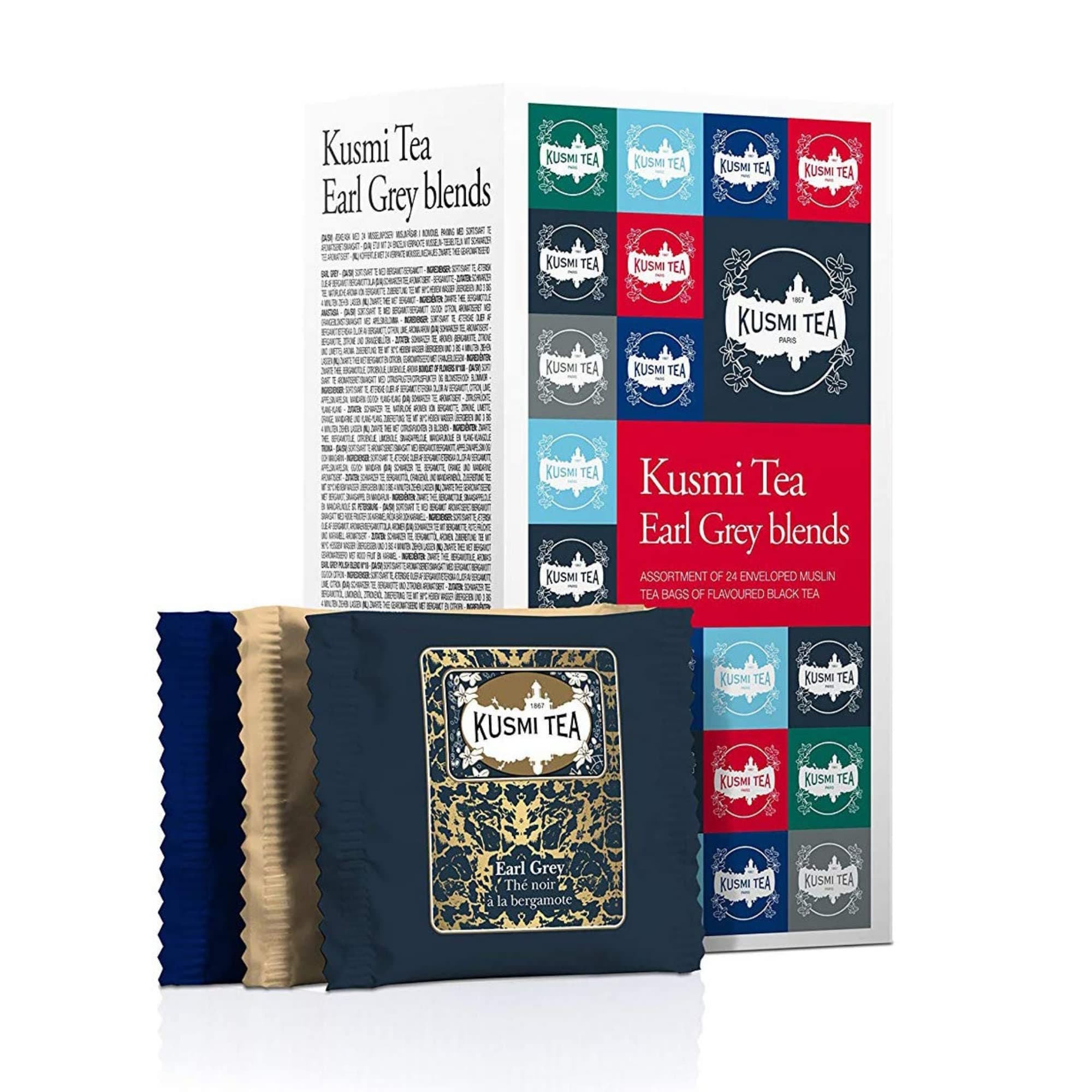 Earl Grey & Intense Gift Set - 24 Enveloped Muslin Tea Bags - Includes Earl Grey, Anastasia, Prince Vladimir, Bouquet of Flowers No.108 & St. Petersburg