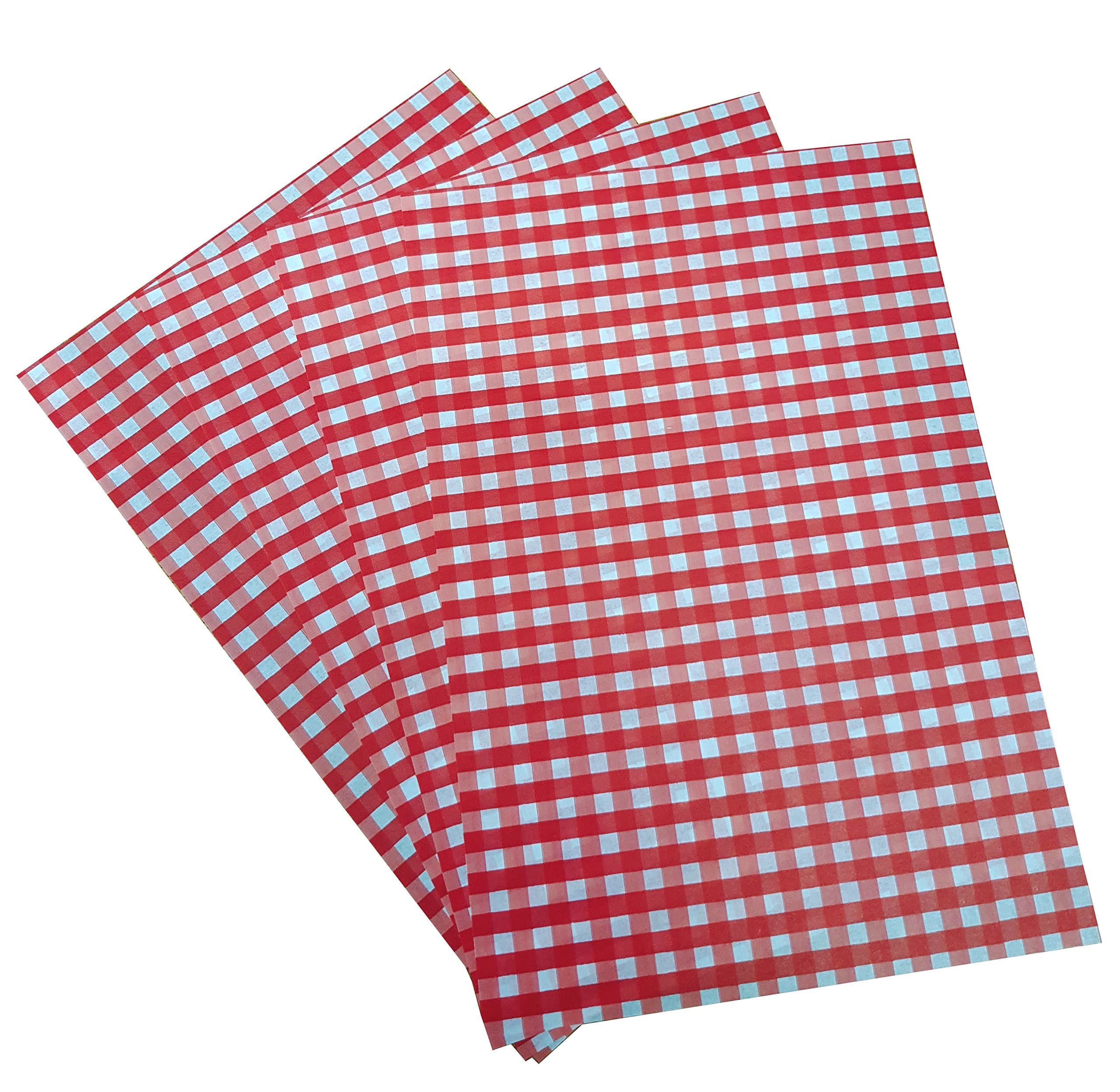 Advance Baker Bag 1000 Red Gingham Greaseproof Baking Sheets, 235 x 323mm