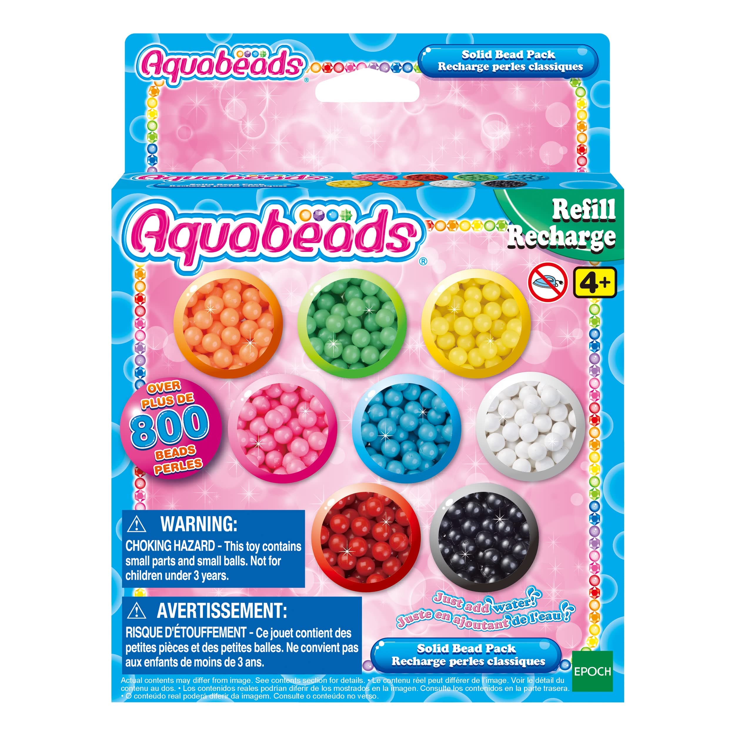 Aquabeads Solid Bead Pack - Create Endless Creations with Refill of Over 800 Beads!