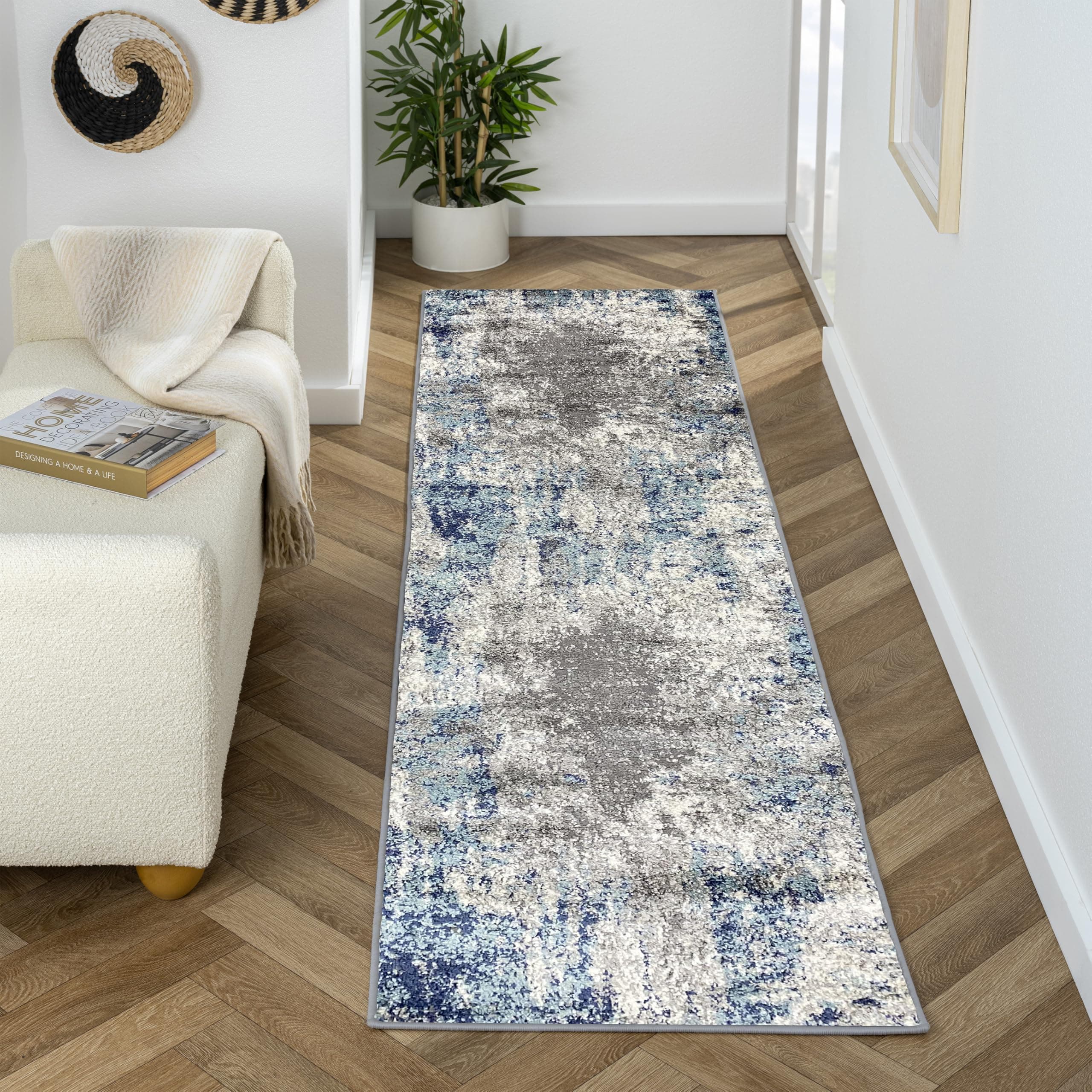 LUXE WEAVERS Artistic Area Rug, D.Blue-L.Blue 2x7