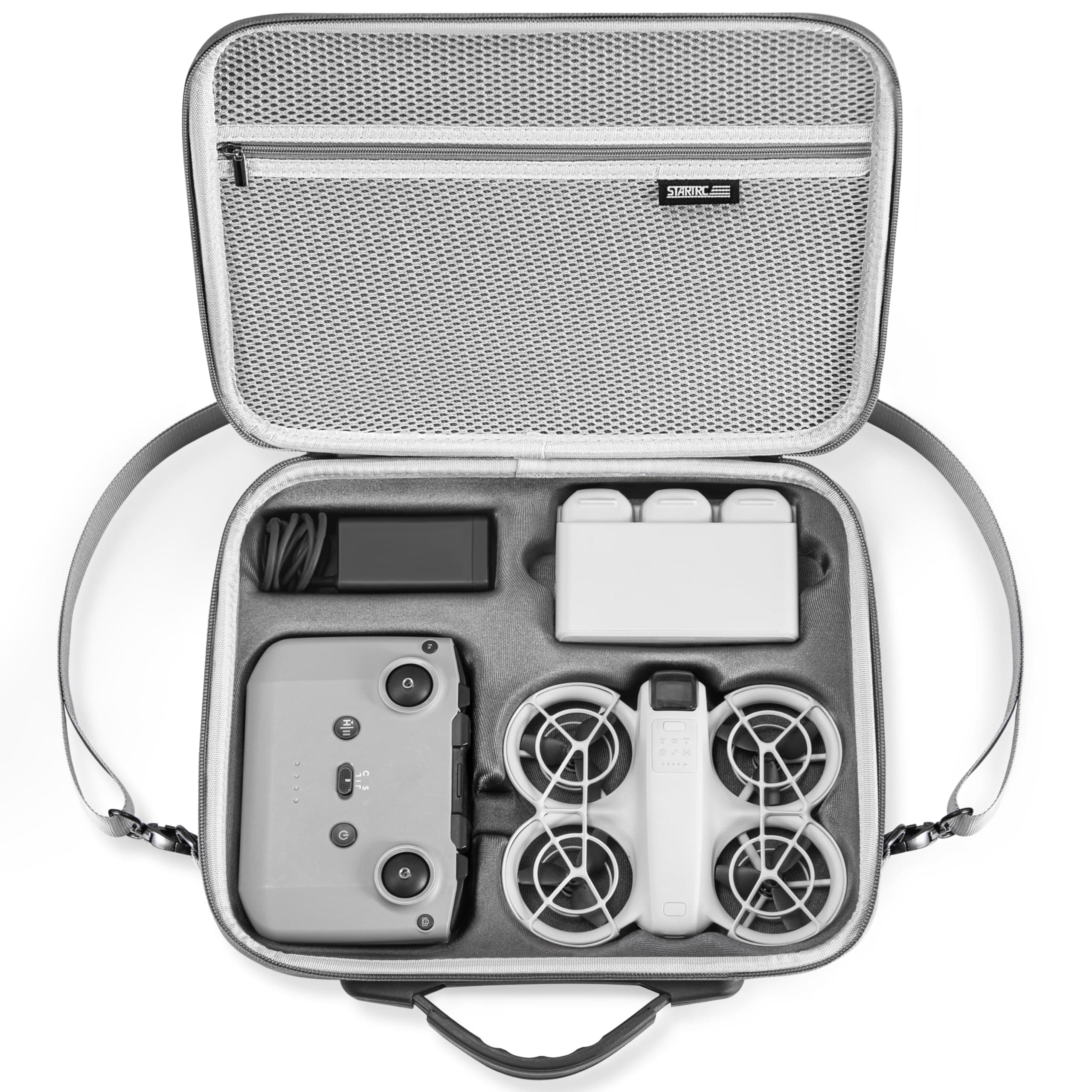 Neo Case for DJI Neo Fly More Combo, Portable PU Protective Case for DJI Neo Accessories, Compatible with RC-N3 Remote Control, Neo Intelligent Flight Battery, Two-Way Charging Station
