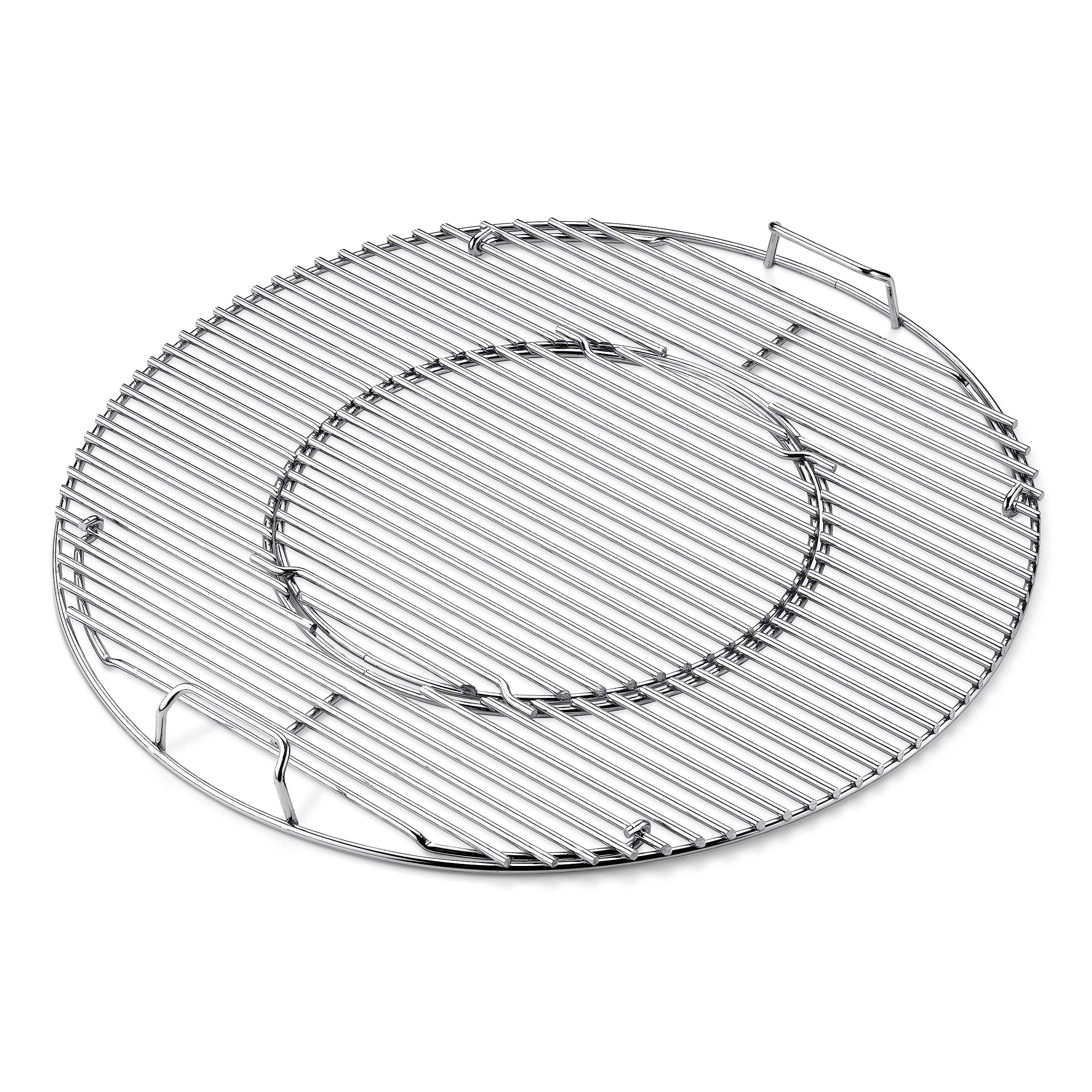 Gourmet BBQ System Hinged Cooking Grate – Add Charcoal Without Removing Grate, Includes 12" Insert, Fits 22.5" Weber Charcoal Grills, Kettle