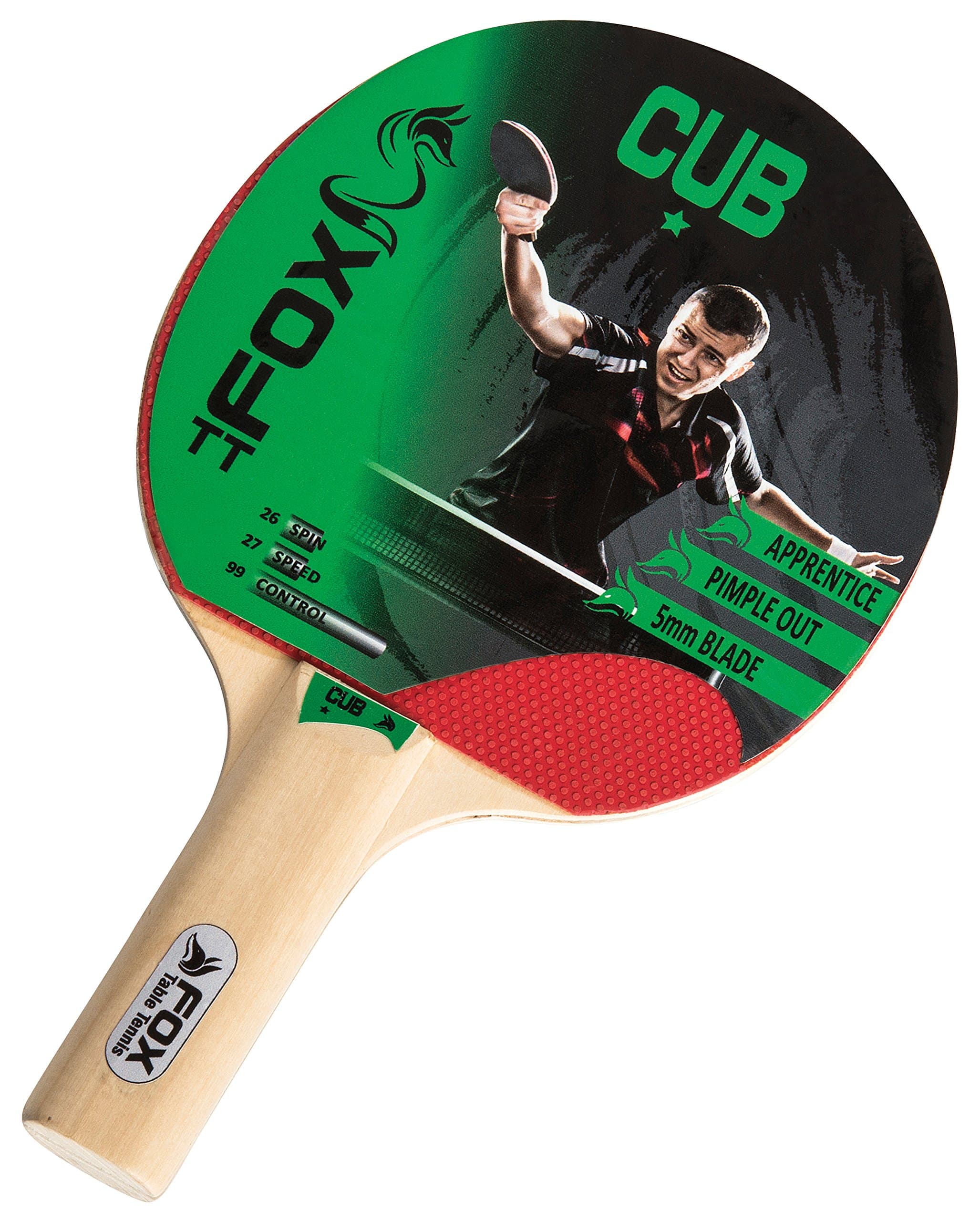 Fox TT Cub 1 Star Table Tennis Bat - Red, one size