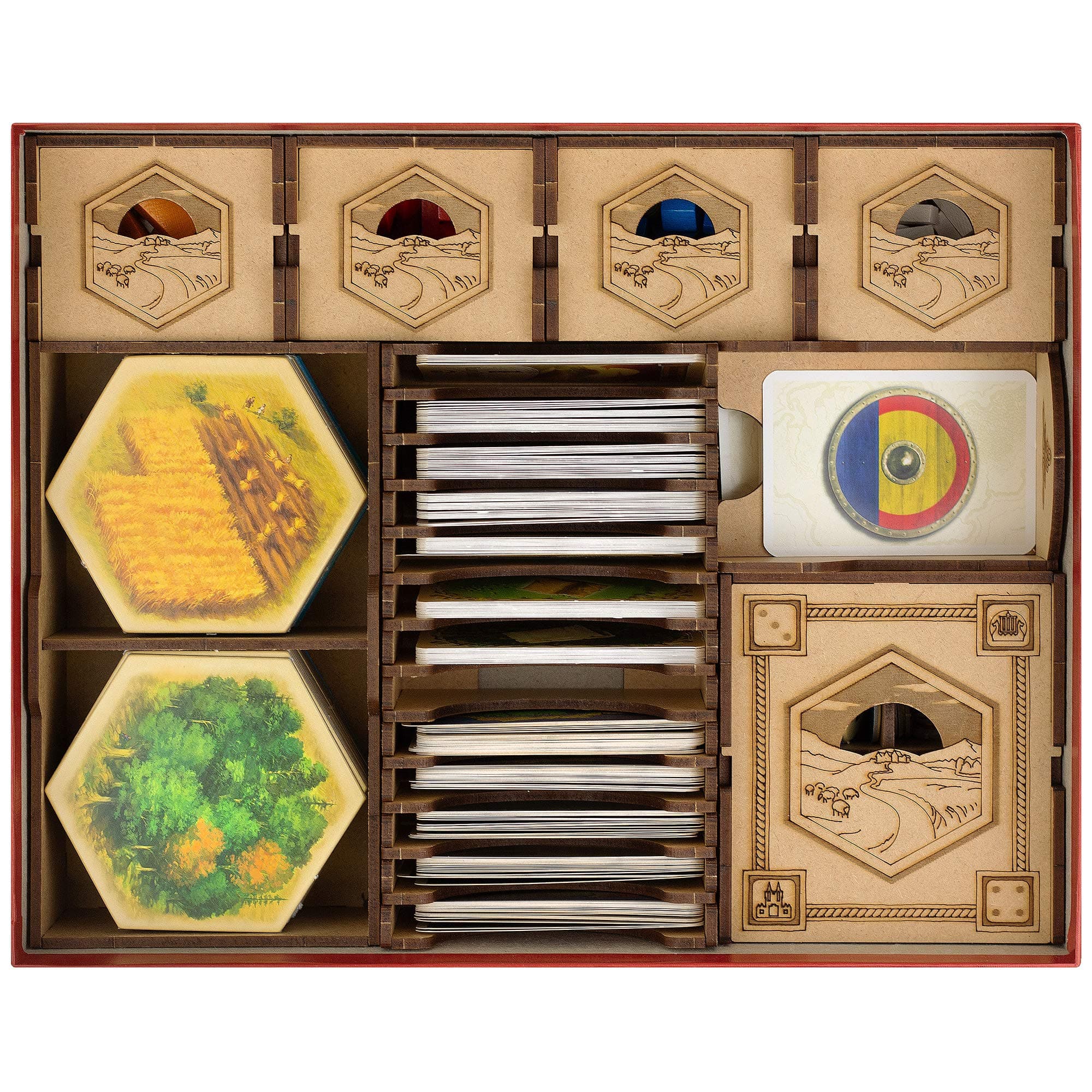Board Game Organizer Compatible With Catan Box, Cities And Knights Expansion, Seafarers Storage Kit Set