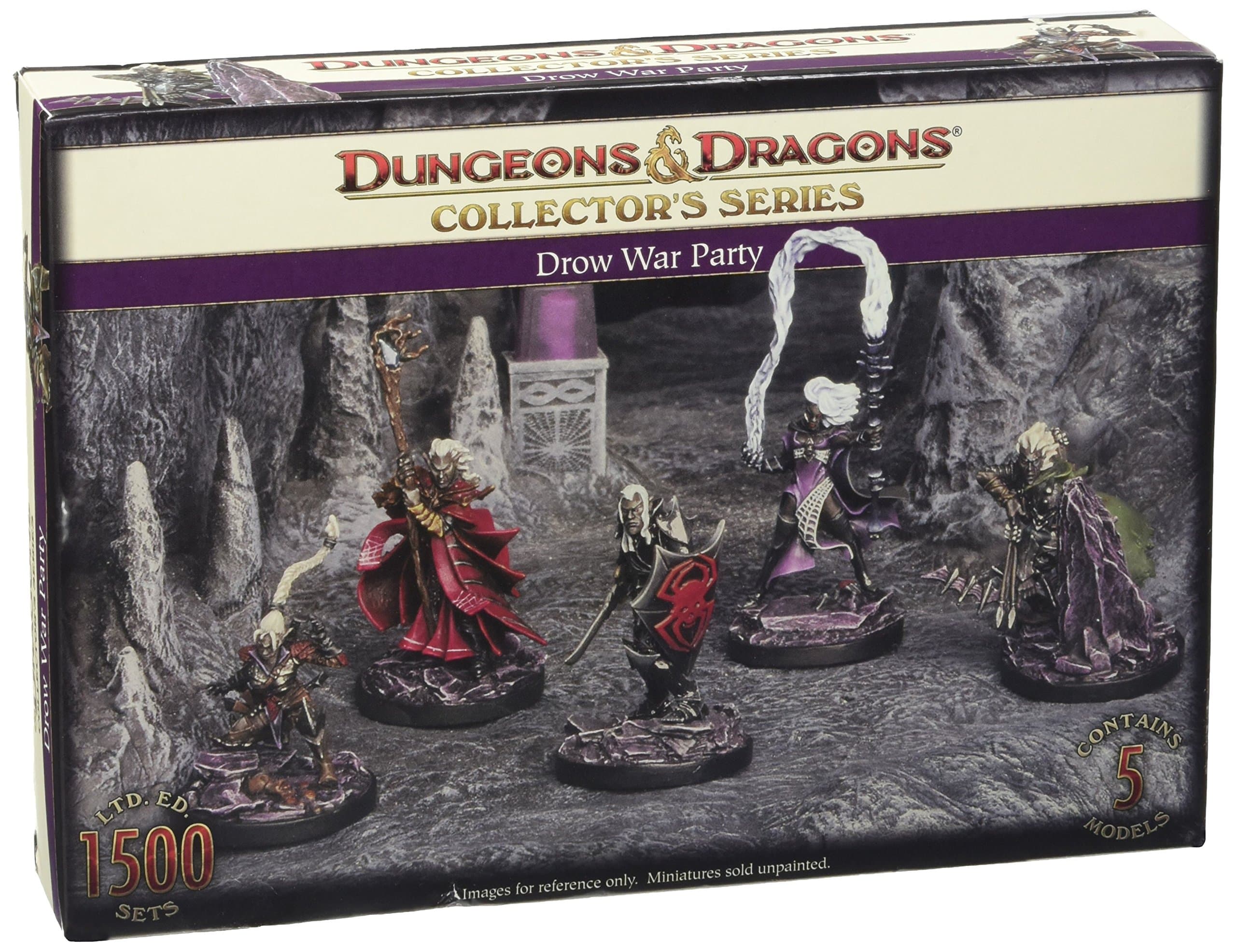 Gale Force 9 71001 Dungeons And Dragons Drow War Party, 5 Unpainted Resin Figures