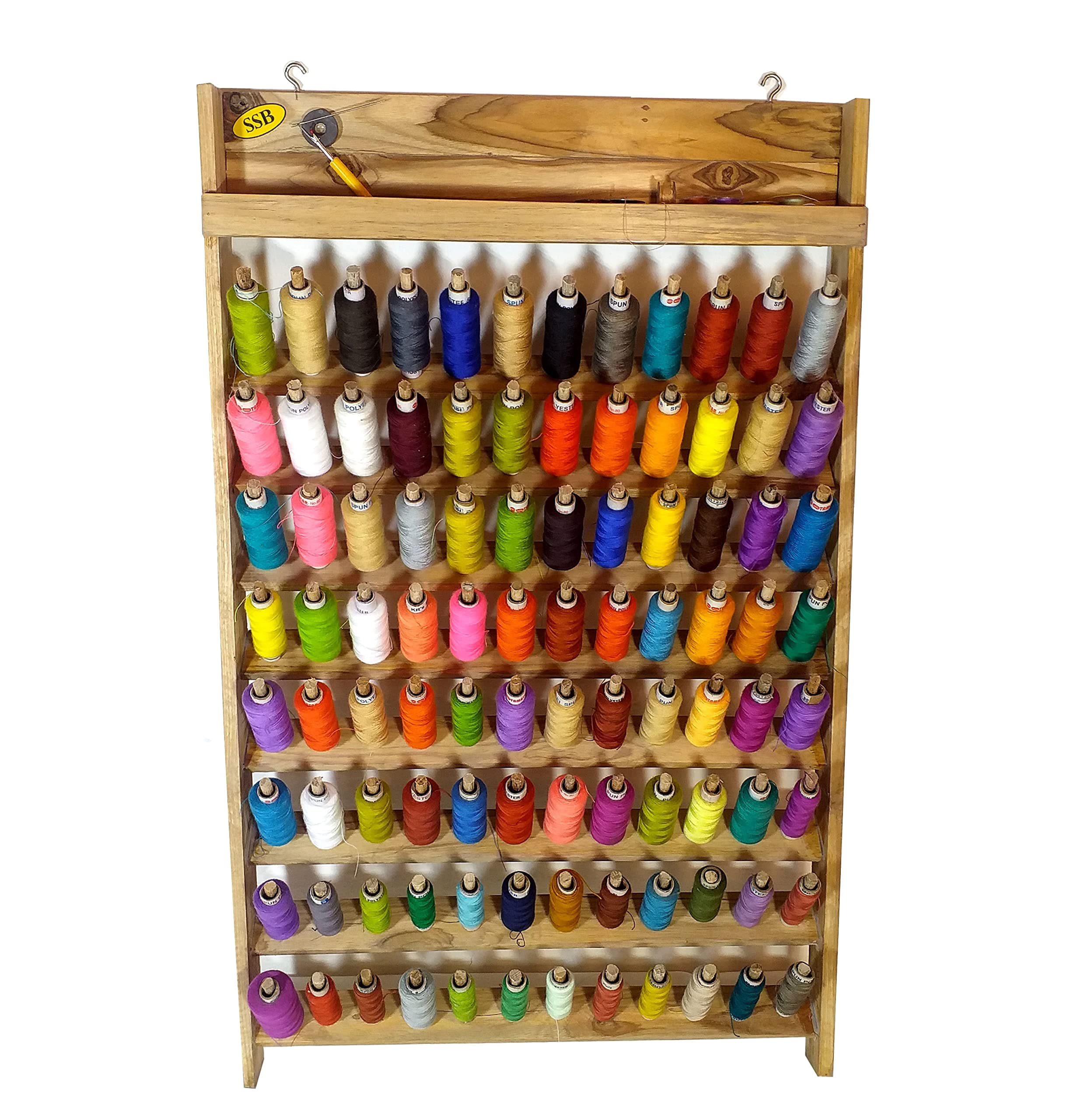 SSB Handcrafted Wooden Thread Rack, Sewing and Embroidery Thread Rack, Thread Organizer, Thread Storage 96 Spool