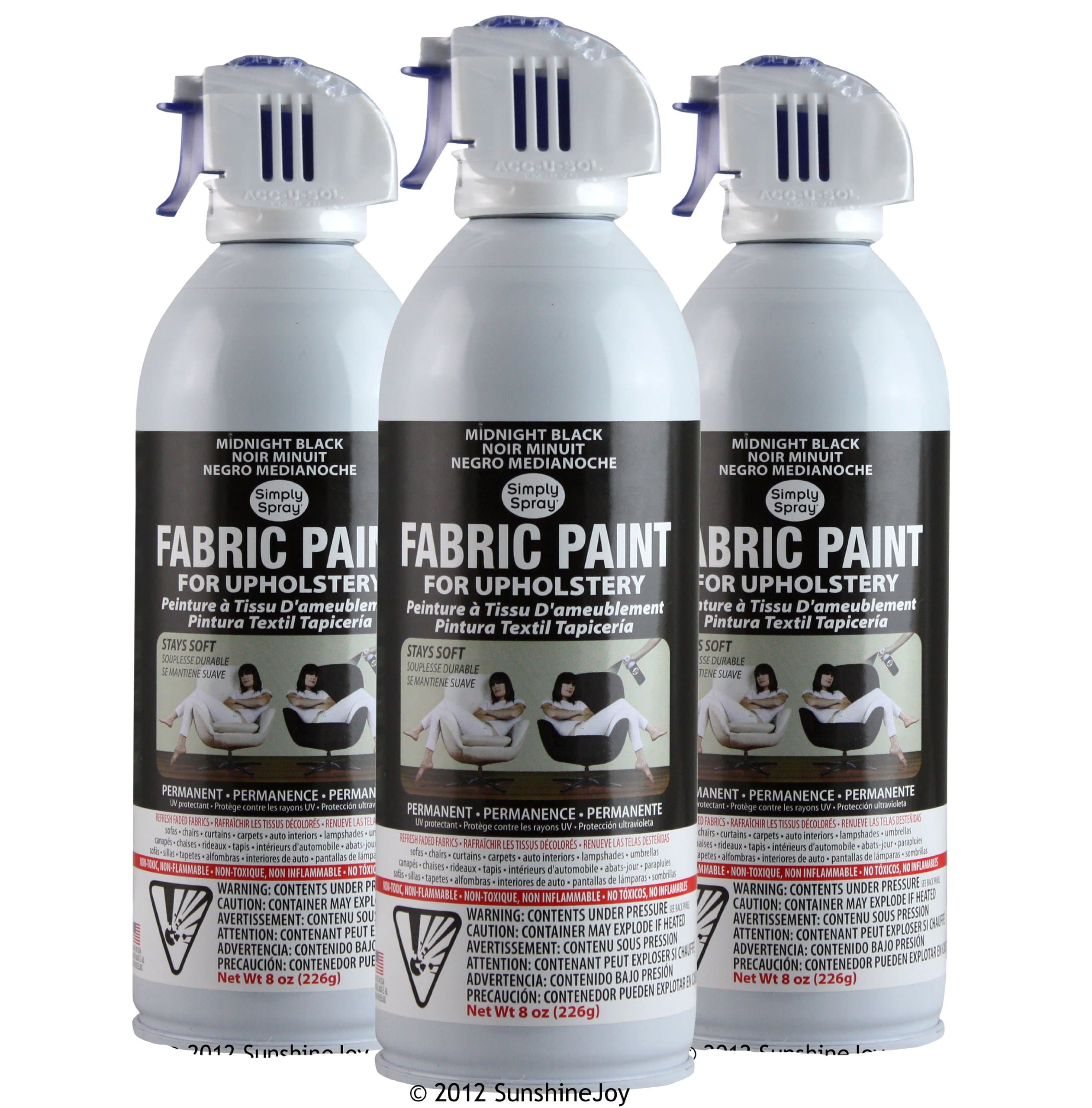 Upholstery Spray Fabric Paint 8oz-Midnight Black