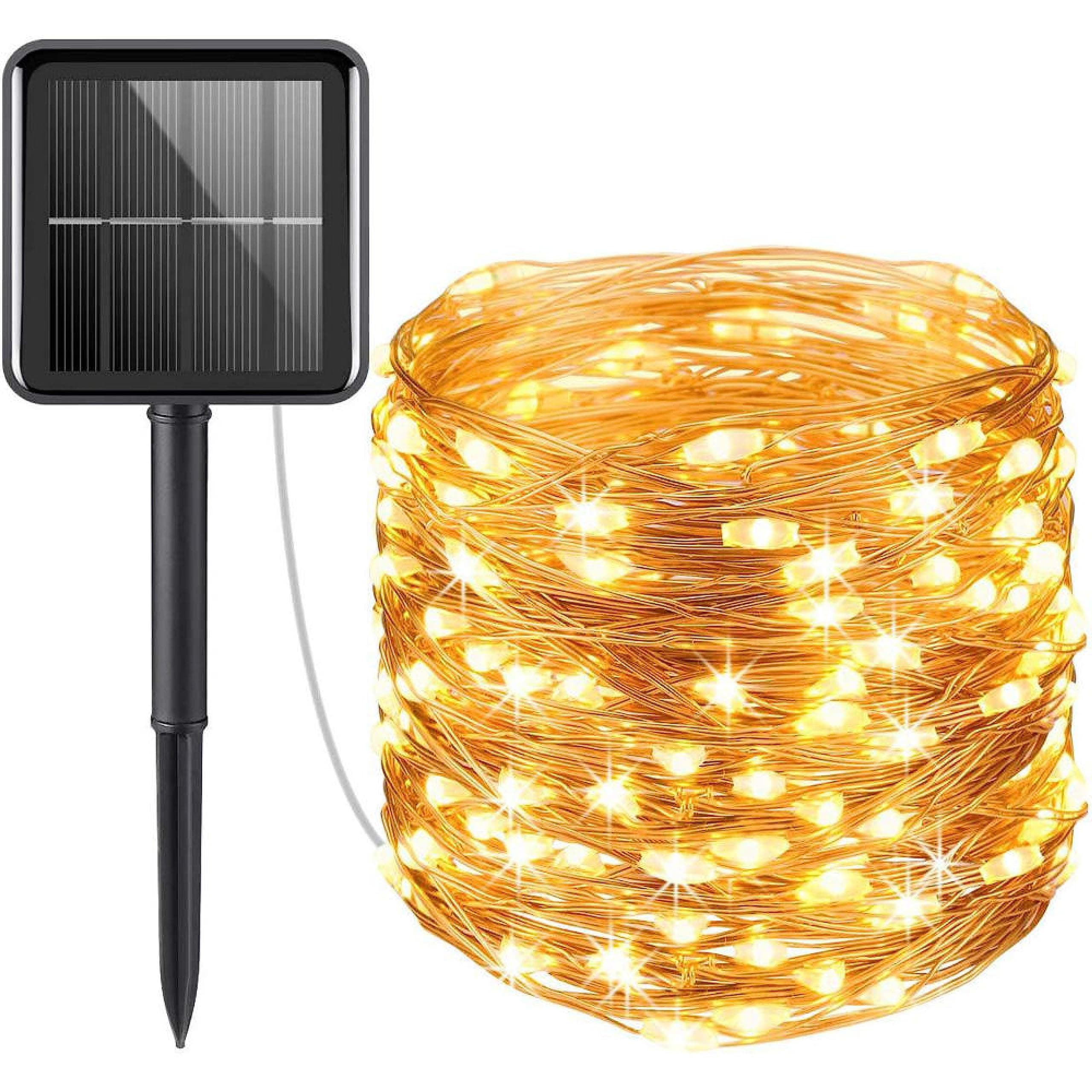 E3(E CUBE)Solar String Lights | 39 Feet 100 LED Outdoor Waterproof Solar String Lights | Multi Color 8 Mode Solar Fairy Light For Christmas Tree Garden Party Wedding and Outside Decoration