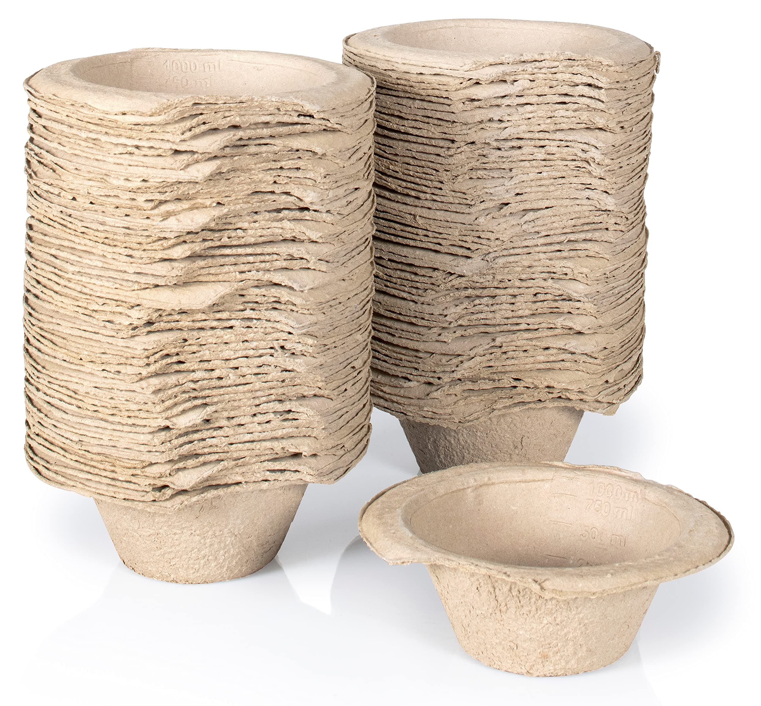 50 x Easy Care Solutions | Disposable Pulp Sick Bowls with Rim | 1000ml | 1 Box of 50