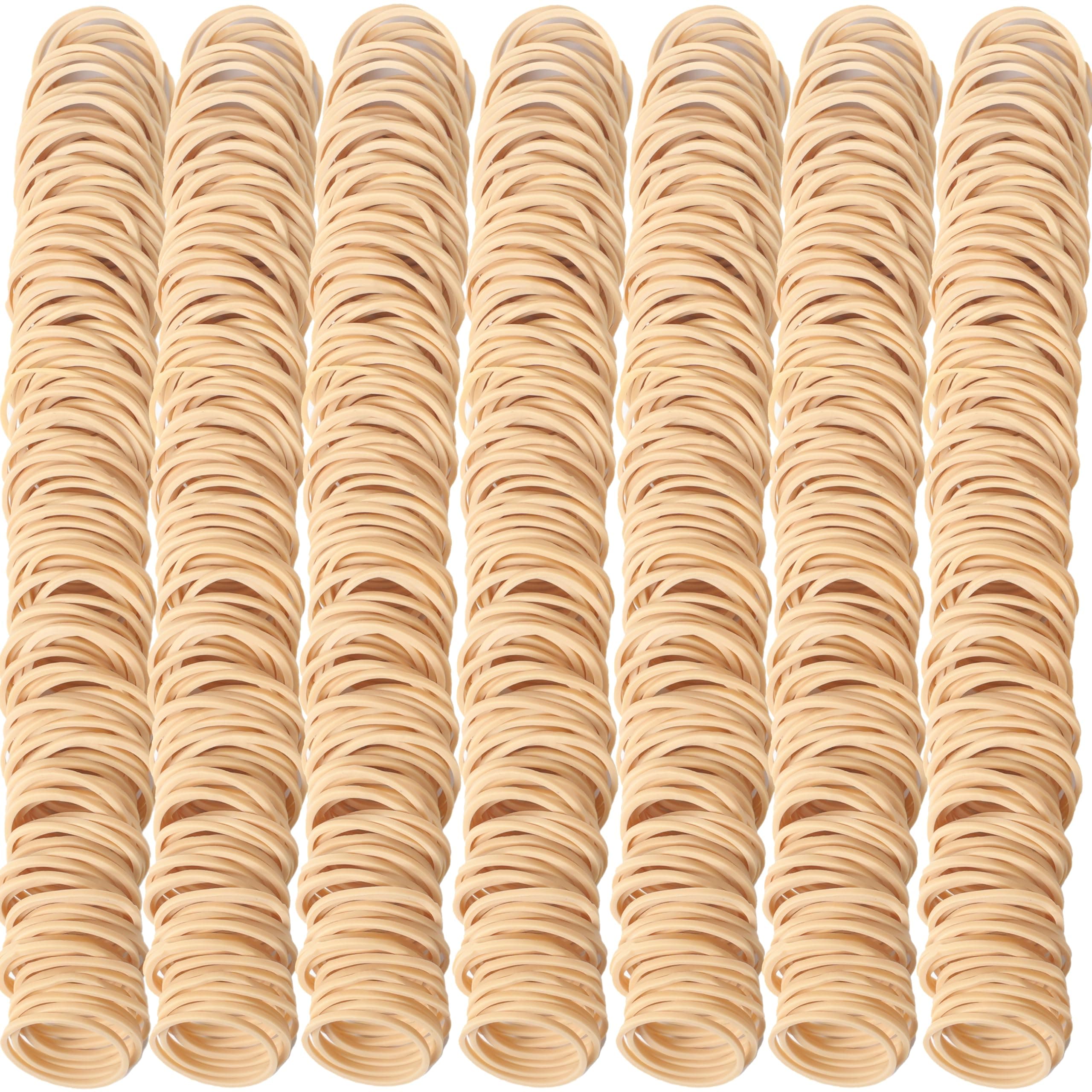 AIWOQI Rubber Bands Size #10 Beige 760 pcs Approximately 0.42 lb 1 inch Light Brown #10 Elastic Rubber Bands for Office Supplies
