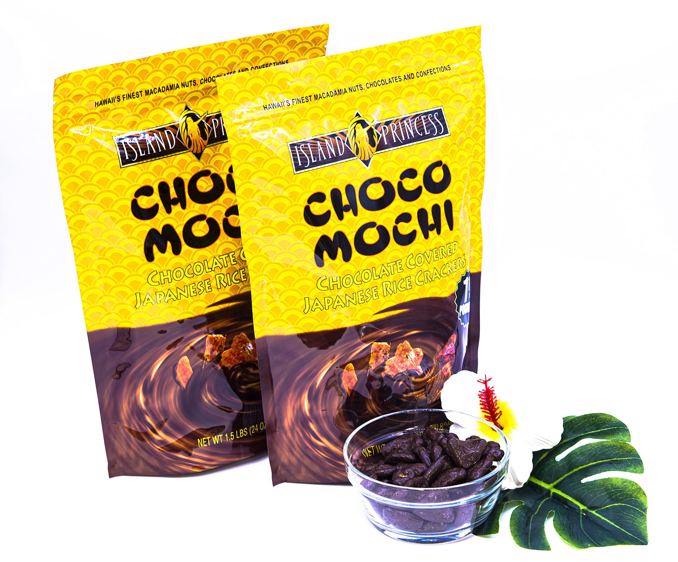 Choco Mochi Chocolate Covered Japanese Rice Crackers 2/1.5 Lb Each