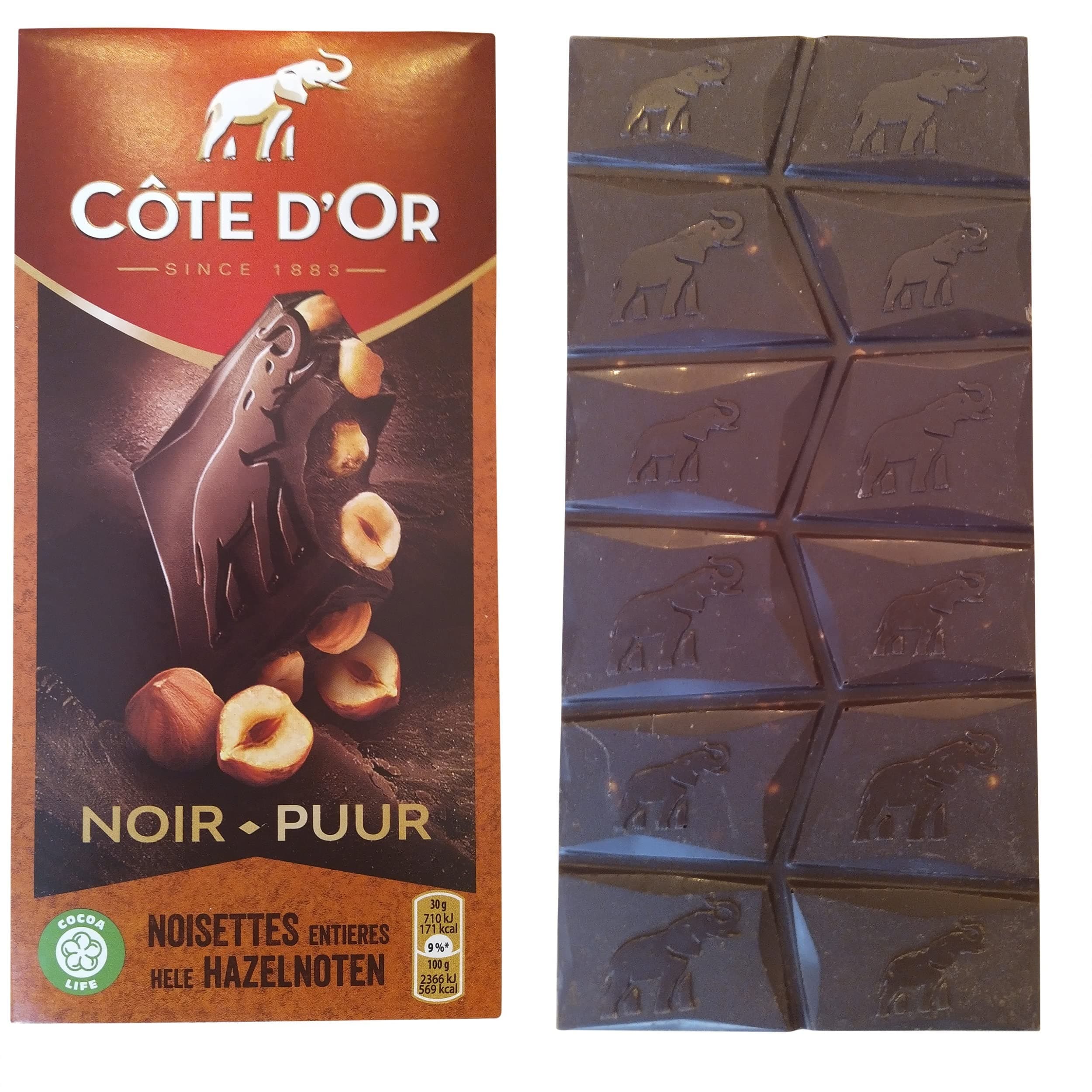 Cote D'Or d’Or Dark Chocolate with Hazelnuts | Côte Chocolate Dark | Belgian Dark Chocolate | Belgian Chocolate Bar | Total Weight 6.34 ounce