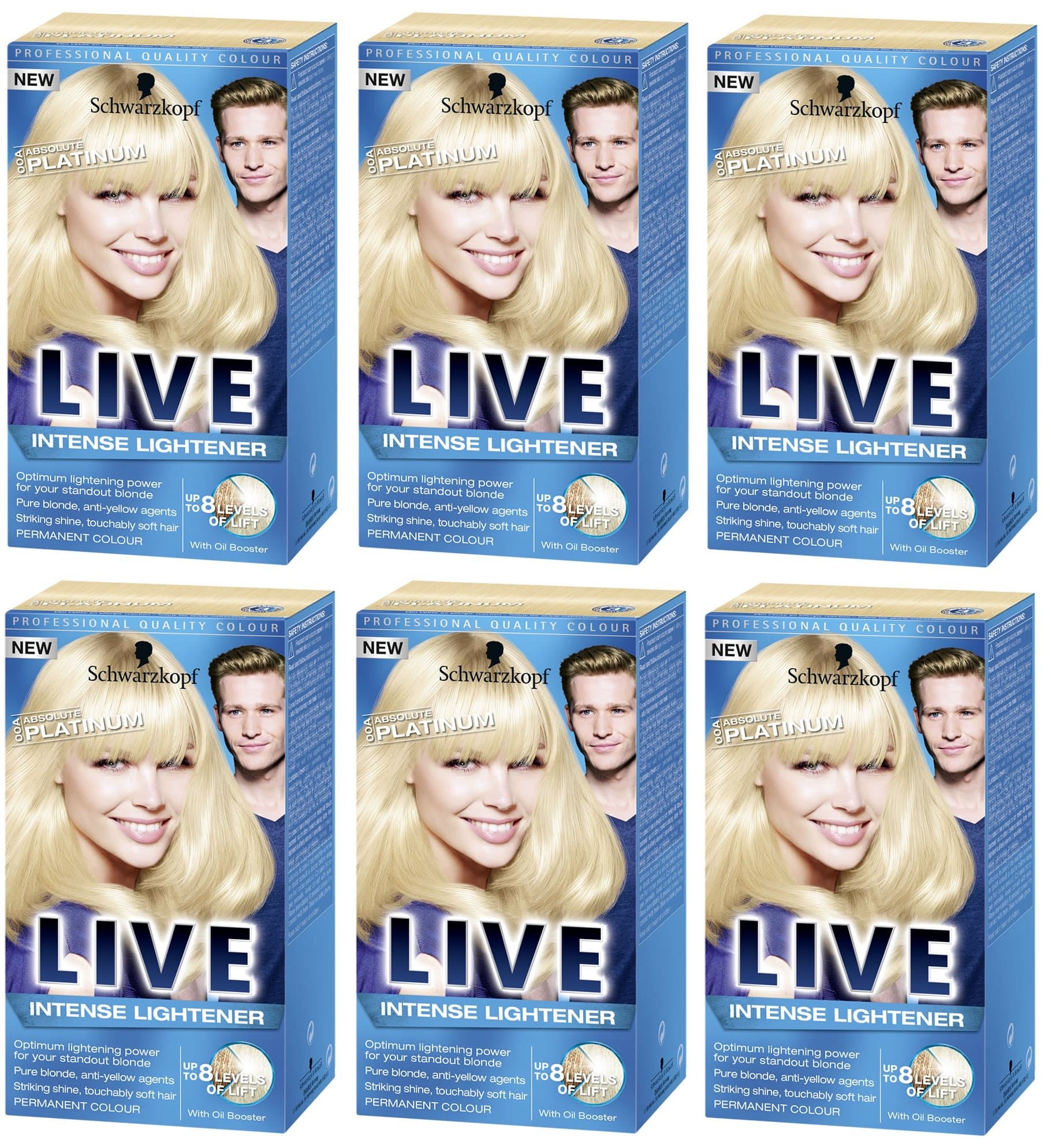 Schwarzkopf Live Intense Lightener Absolute Platinum 00A - Pack of 3