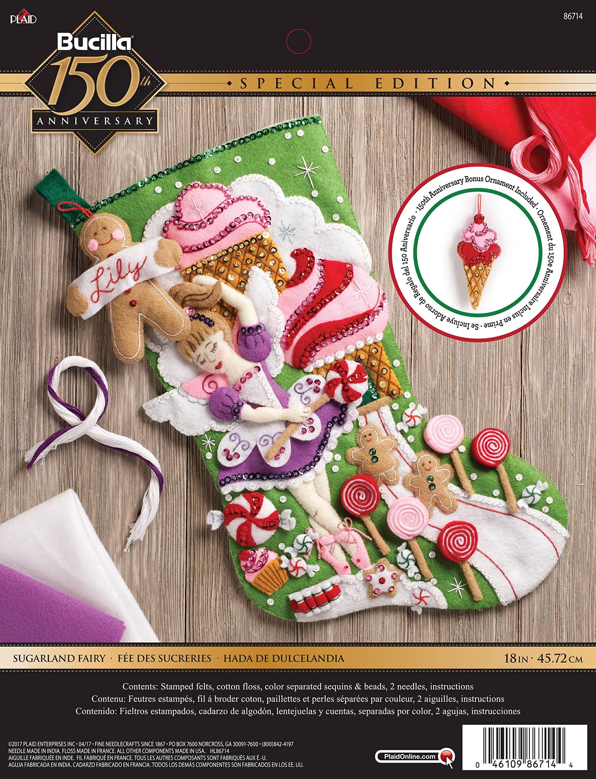 Bucilla 86714 Sugarland Fairy Stocking Kit
